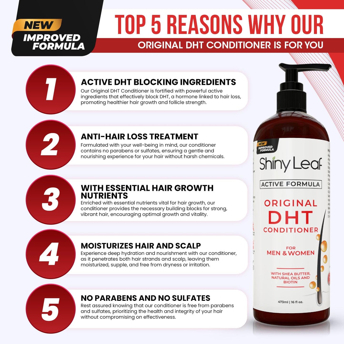 DHT Blocker Conditioner with Rosemary Leaf Oil for Hair Growth, Softer & Smoother Hair, Paraben & Sulfate Free, 16 oz