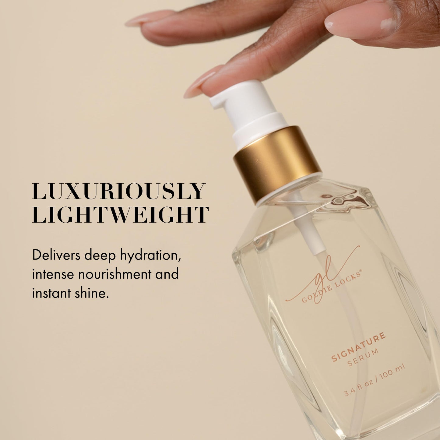 Goldie Locks Signature Hair Serum 1.7 fl oz | Anti-Frizz, Humidity Control & Shine Enhancer | Safe for Color-Treated Hair & Extensions