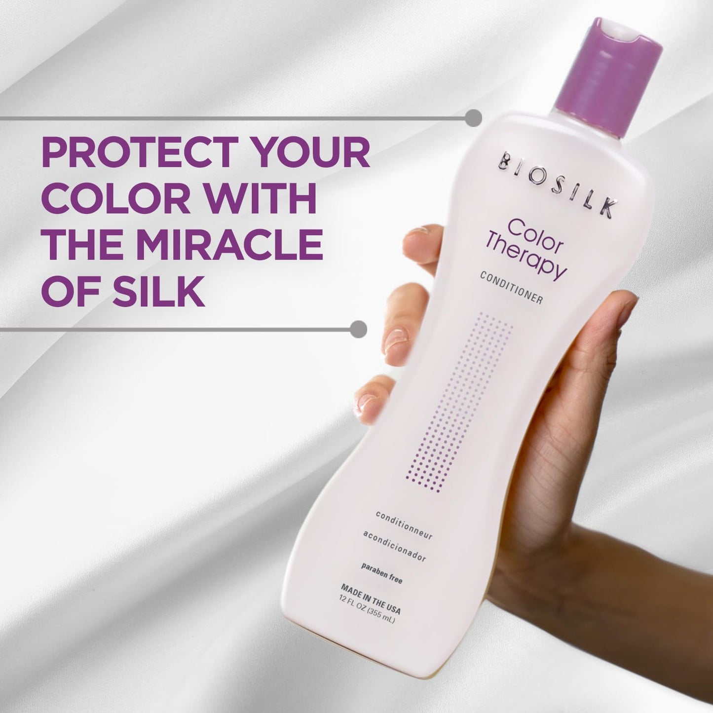 Biosilk Color Therapy Conditioner, Replenishes Moisture While Protecting Color, Enhances Vibrancy & Shine, Sulfate, Paraben & Cruelty-Free, 12 Oz