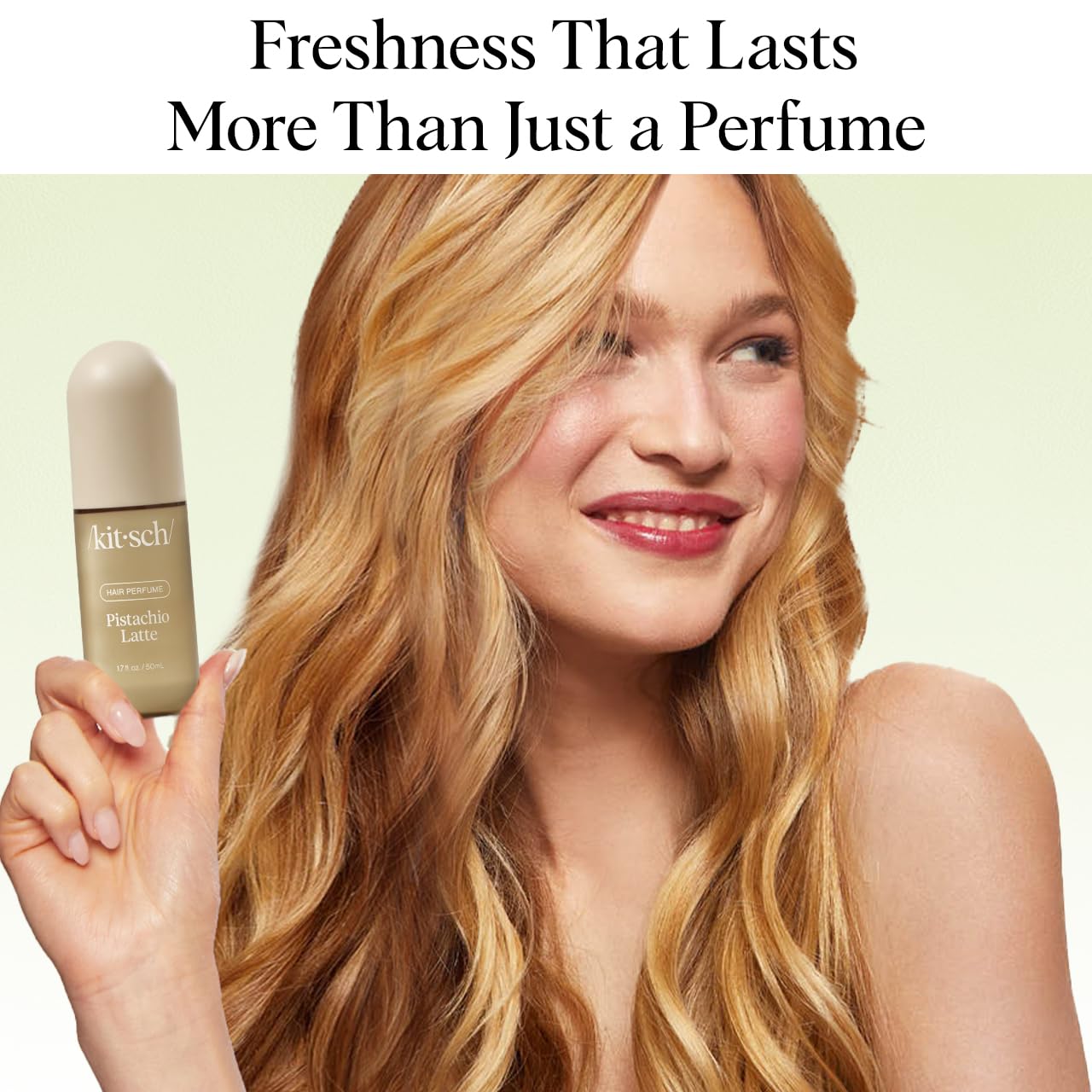 Kitsch Hair Perfume for Women – Pistachio Latte | Clean Deodorizing Hair & Body Mist with Odor-Eliminating Tech | Coconut & Coffee Scent, 50mL