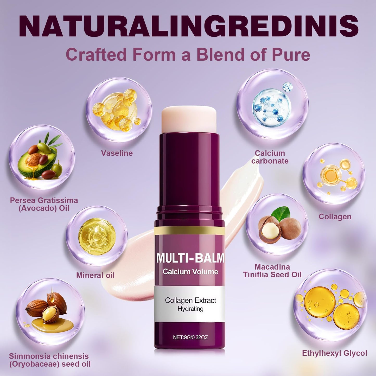 Cemenrete Calcium Multi Balm – Korean Collagen Moisturizing Stick, Wrinkle Care, Hydrating & Firming Cream for Eyes, Neck & Face