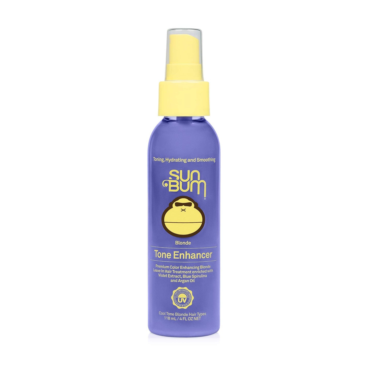 Sun Bum Blonde Tone Enhancer bottle on a white background