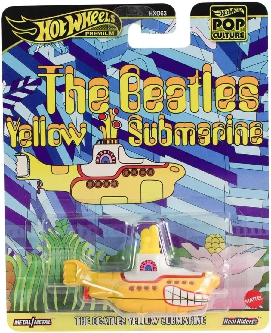 Hot Wheels Premium Pop Culture, The Beatles Yellow Submarine Die-Cast Metal Collectible, JBL74