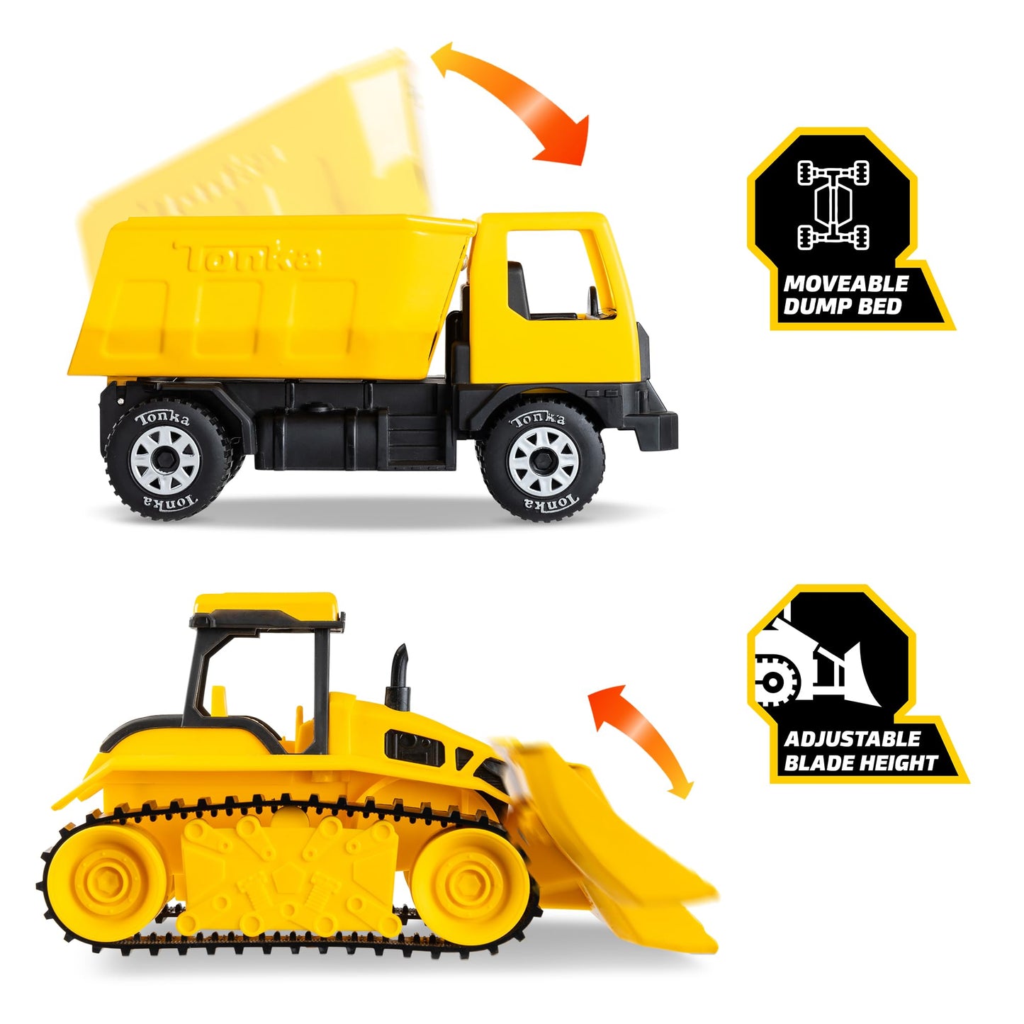 Tonka - Steel Classics Giga Series - Dump Truck & Bulldozer, 2-Pack