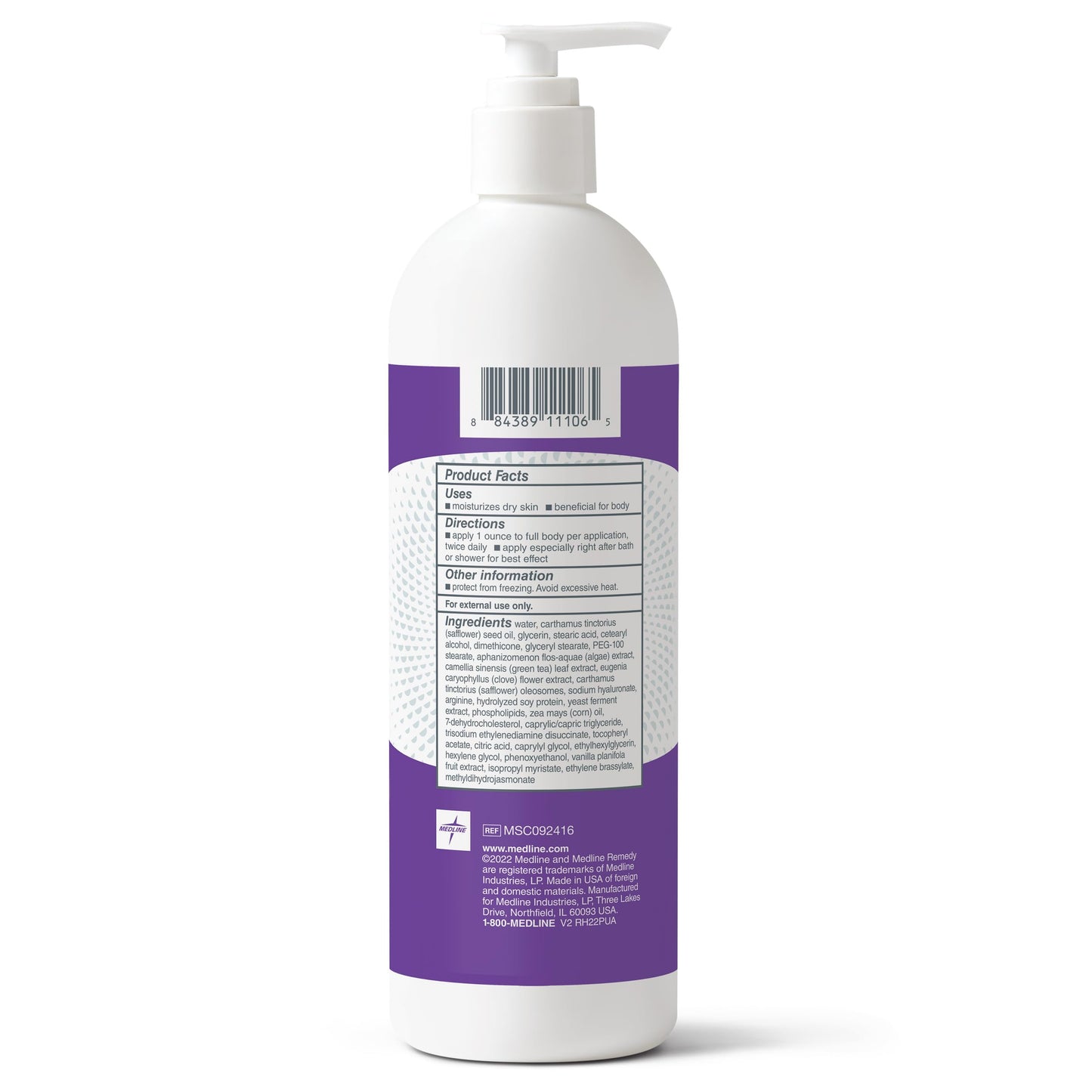 Medline Remedy Clinical Skin Cream, Vanilla Scent, 16 fl oz, 2-Pack – Hypoallergenic, Paraben & Sulfate Free Moisturizer for All Ages