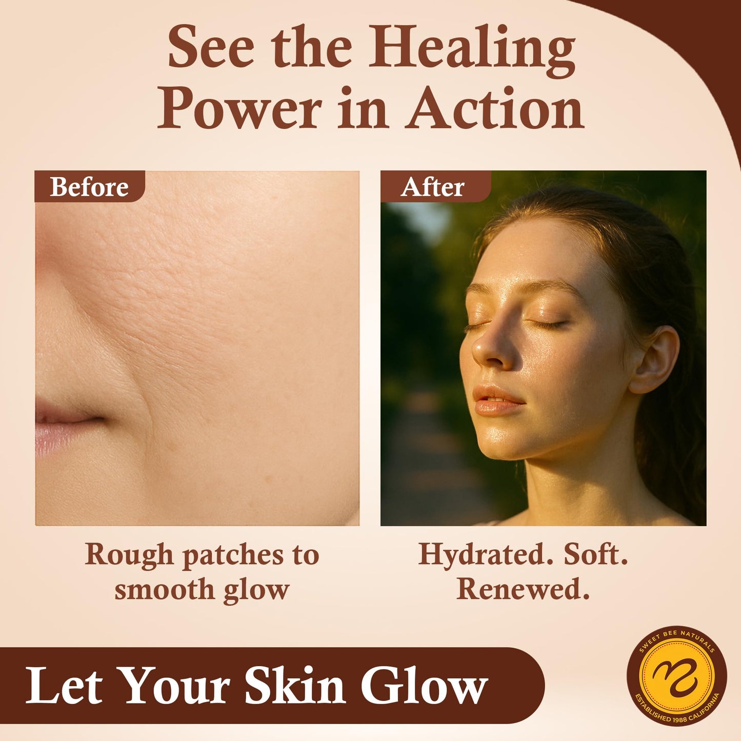 Sweet Bee Magic Organic Healing Balm - All-in-One Beeswax Cream for Dry Skin, Face & Body Moisturizer, Natural & Certified Organic, 4oz Jar