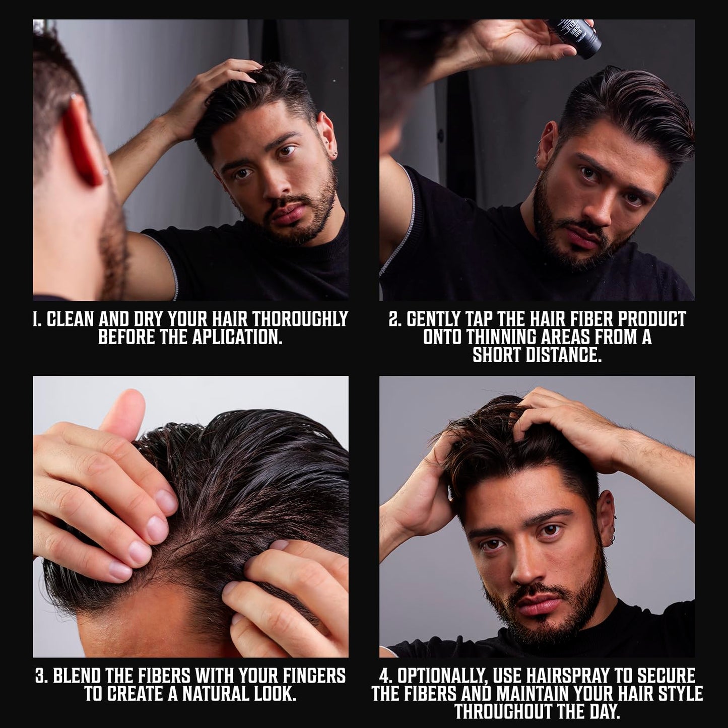 Viking Revolution Hair Fibers for Men – Thicken Thinning Hair & Cover Bald Spots with Keratin & Biotin, 0.52oz