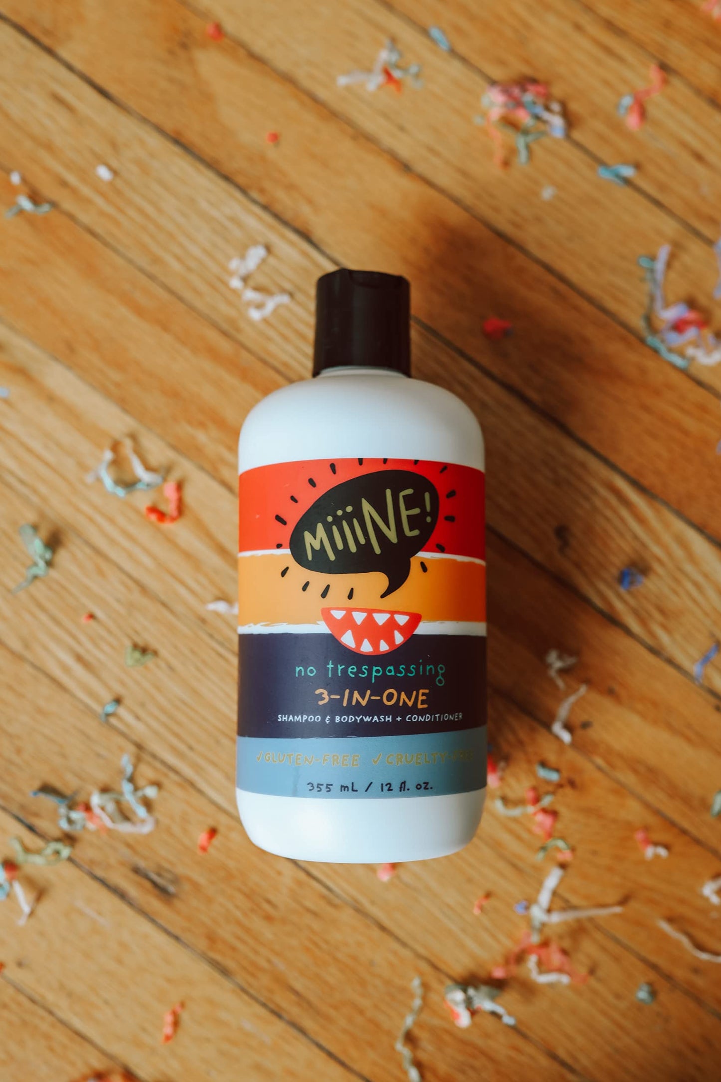 MiiiNE! 12oz Kids Shampoo and Conditioner 3 In 1 Apple Scented Body Wash with Gentle Formula - Gluten Free Made Cruelty Free in USA By Stylists