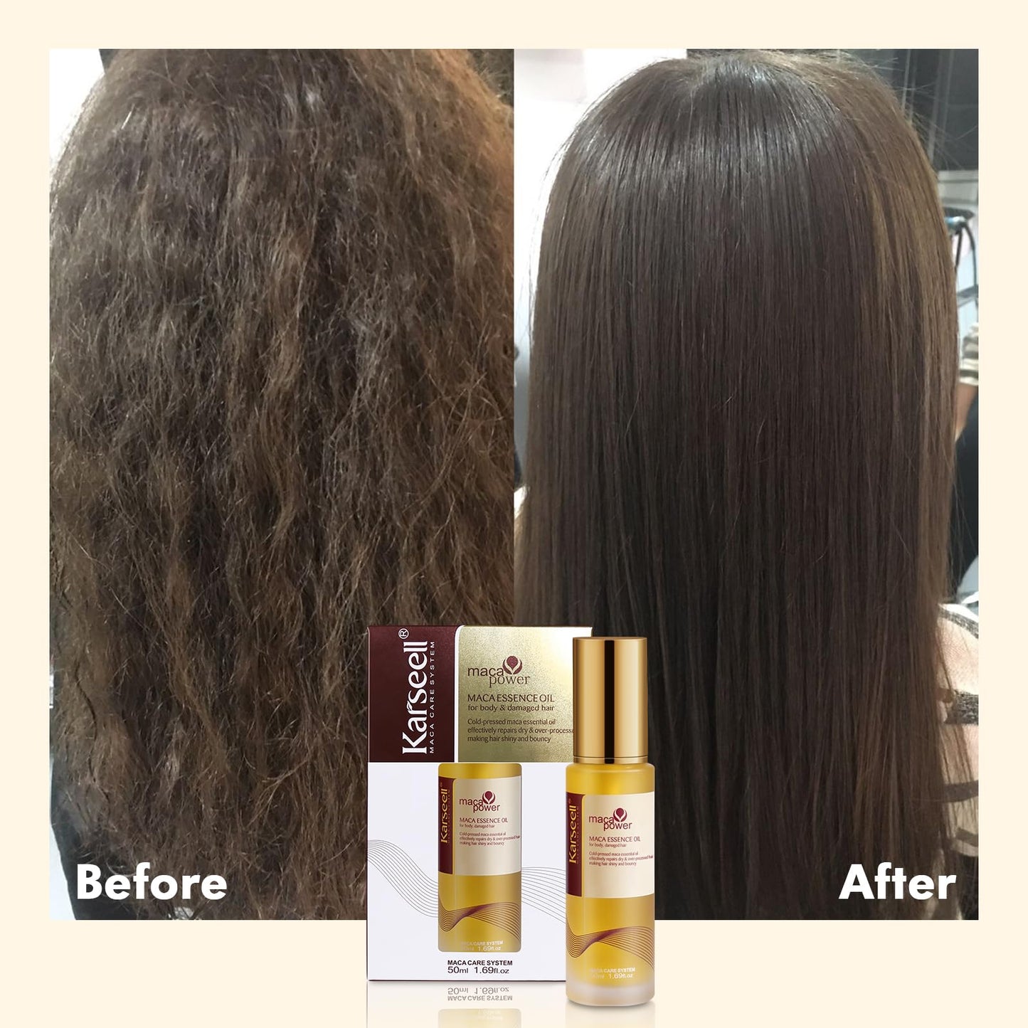 Karseell Moroccan Argan Oil for Hair Healing Cold Pressed Weightless Argan Oil Hair Serum for Dry Damaged Hair 50ml