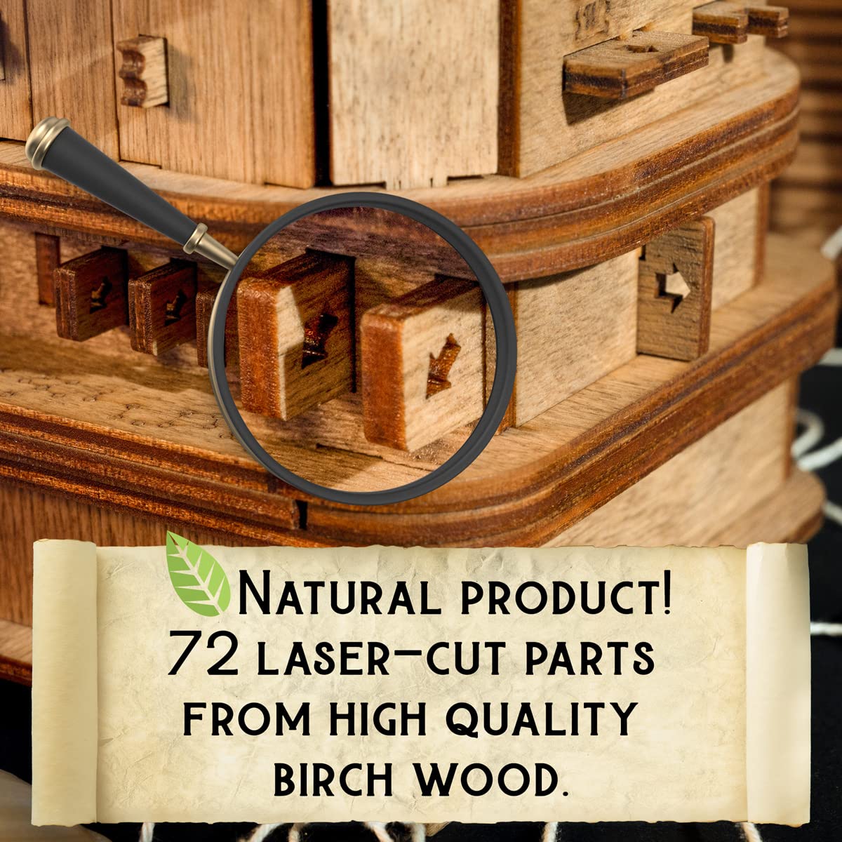 iDventure Cluebox Davy Jones Locker – 3D Wooden Puzzle Box, Escape Room Brain Teaser, Gift Idea & Money Box for Adults, Men, Birthday Fun