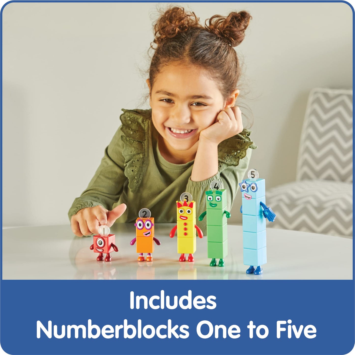 hand2mind Numberblocks Friends 1–5 Action Figure Set – Counting Blocks Toy Figures & Playsets for Toddlers, Educational Math Toys, Birthday Gifts