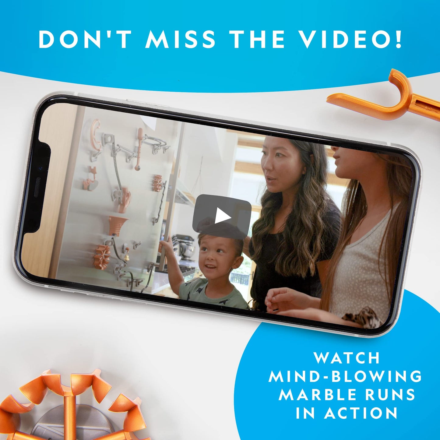 National Geographic Magnetic Marble Run - 150-Piece STEM Building Set with Marbles, Magnetic Track & Trick Pieces for Kids & Adults