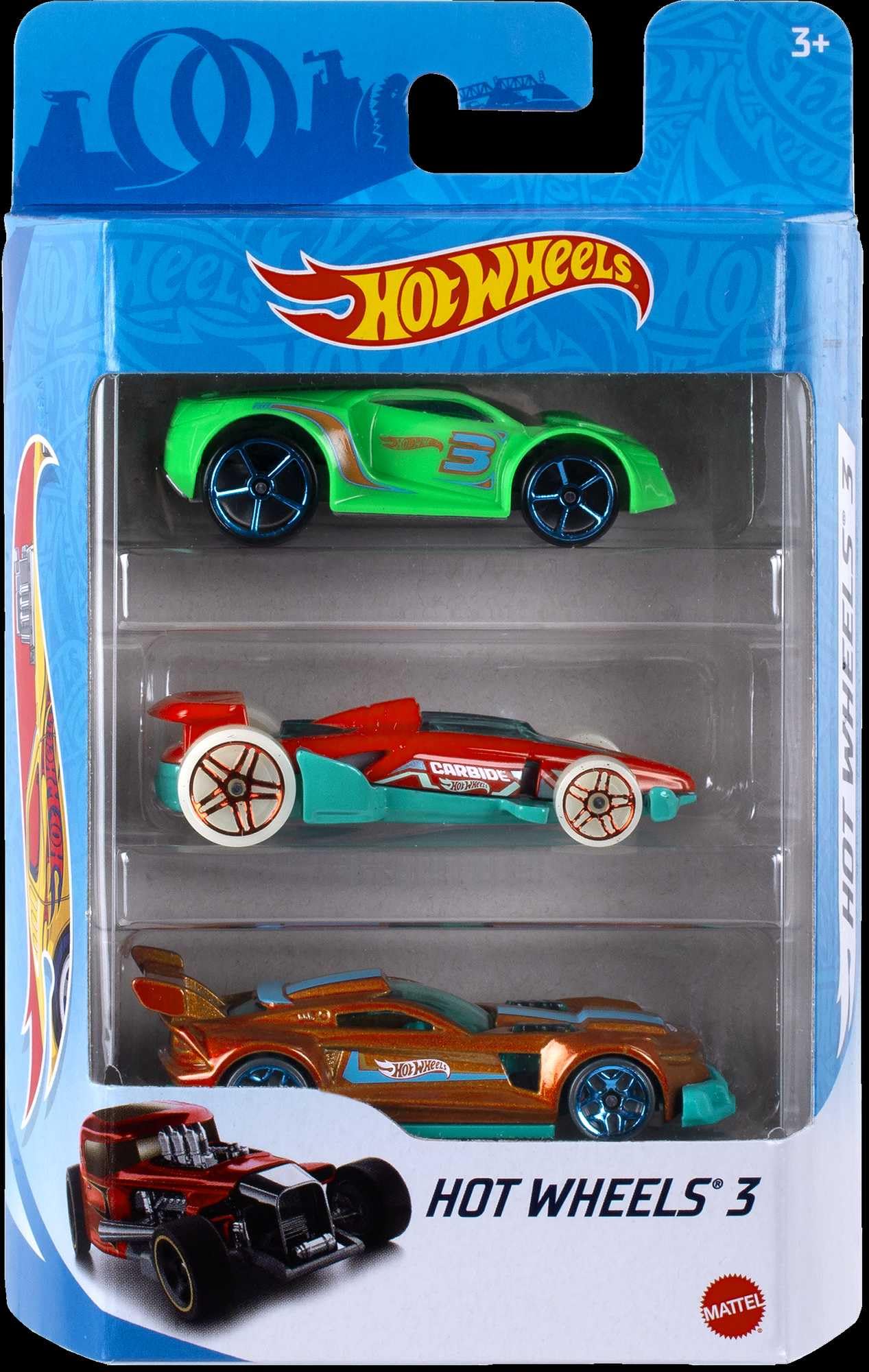 Hot Wheels 3-Car Pack | 1:64 Scale Sports Cars Multipack, Instant Starter Set with Rolling Wheels for Kids 3+