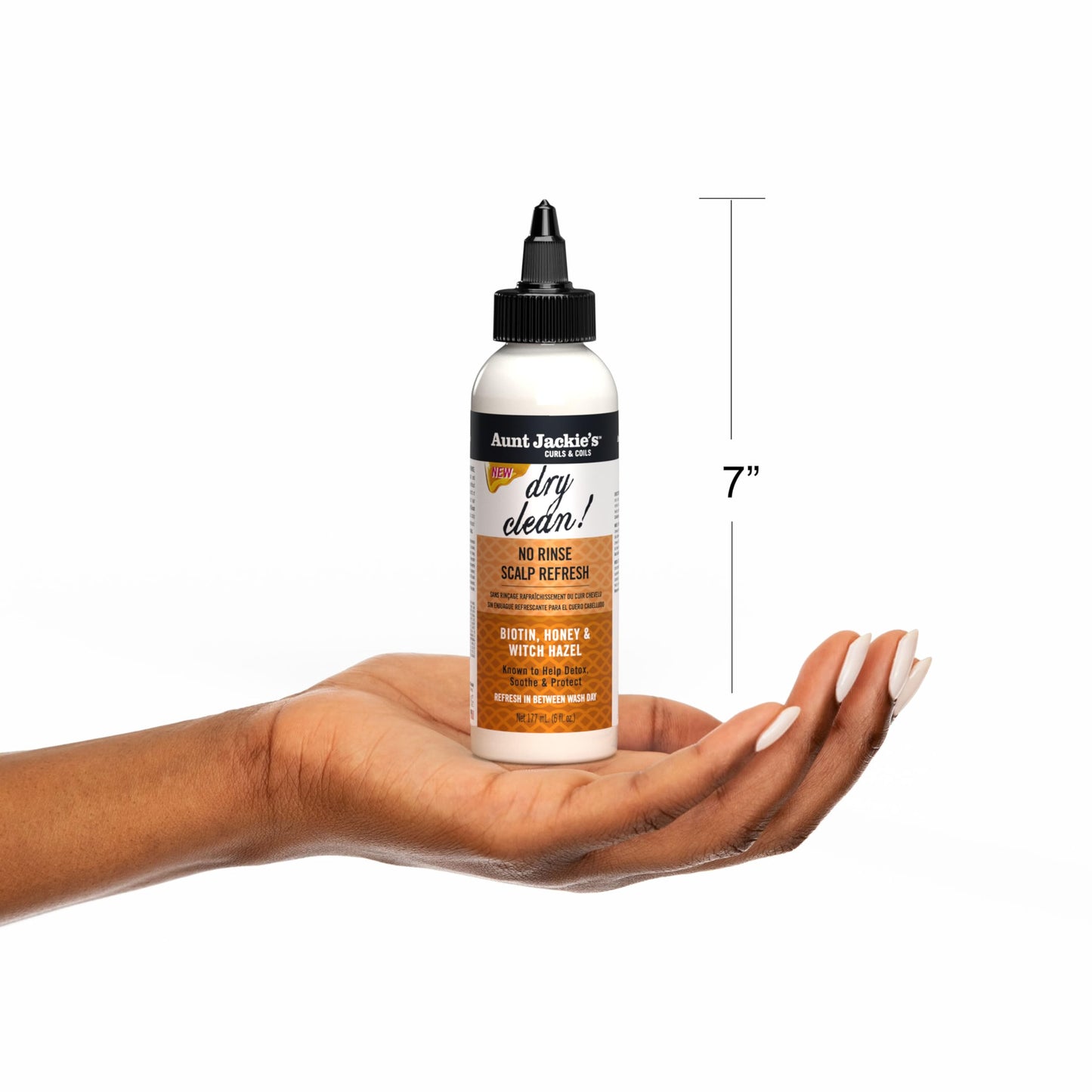 Aunt Jackie's Braid + Twist Dry Clean! No Rinse Scalp Refresh – Detox & Moisturize with Witch Hazel, Biotin, Honey & Scalposine – 6 fl oz