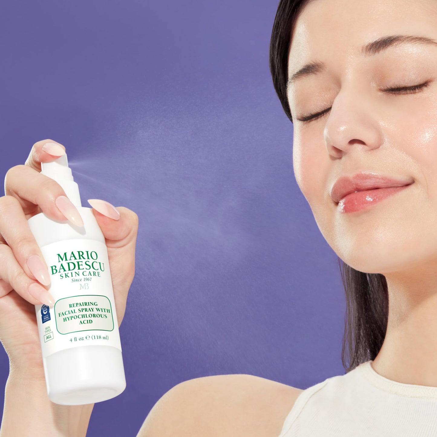 Mario Badescu Repairing HOCl Facial Spray – Soothes & Hydrates Irritated Skin, Reduces Redness, pH Balancing, Fragrance-Free, 4 fl oz