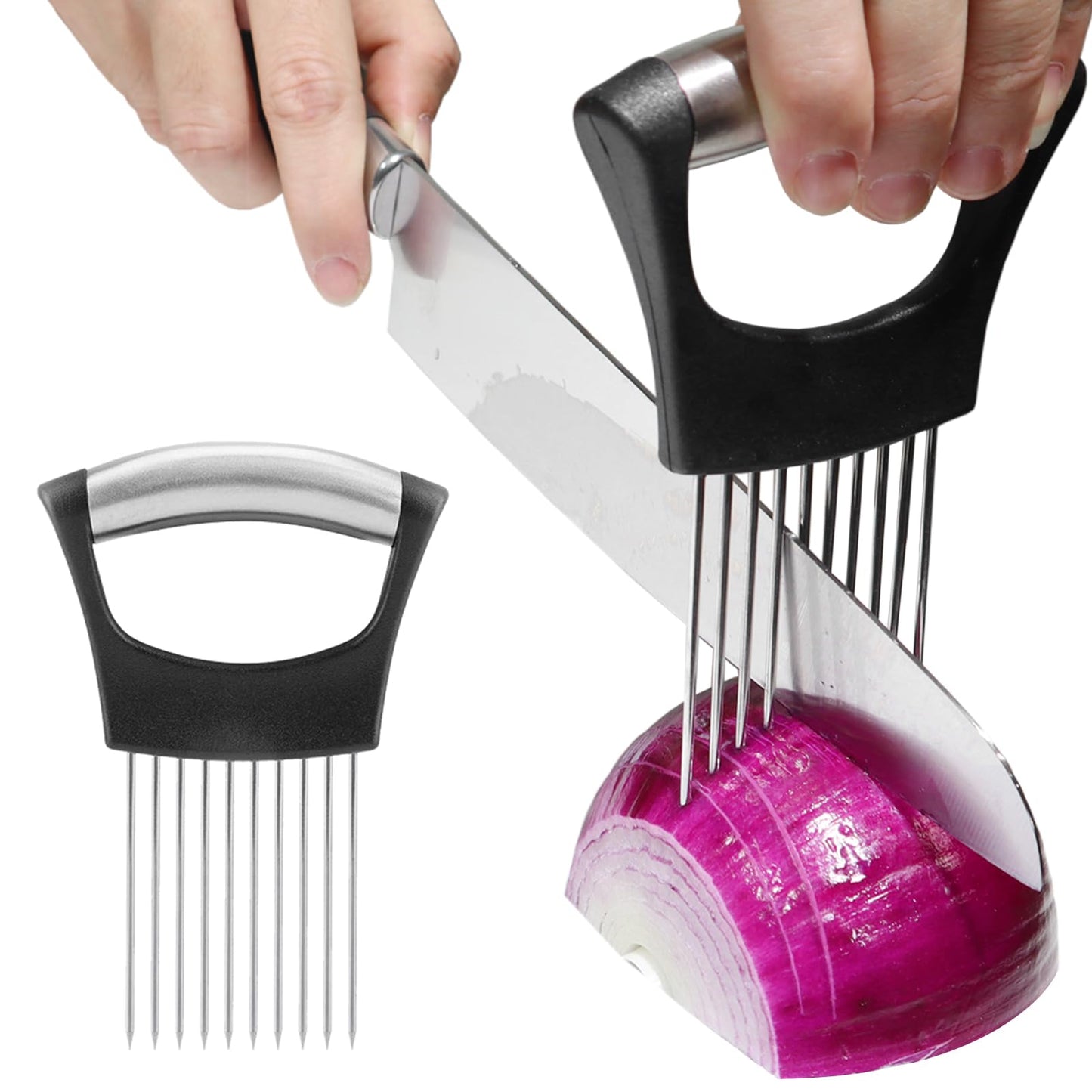JAYVAR Stainless Steel Onion & Vegetable Holder – Slicer & Chopper for Tomatoes, Potatoes, Avocados, Eggs, Fruit & Meat