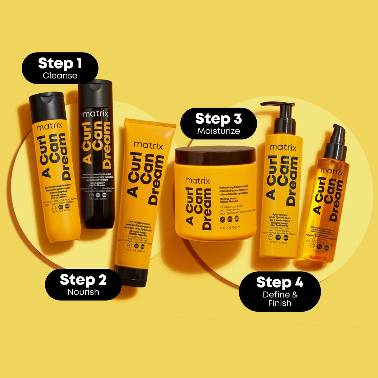 Matrix A Curl Can Dream Leave-In Cream – Moisturizes, Defines & Detangles Curly, Coily & Wavy Hair, Heat & Frizz Protection, 16.9 Fl Oz