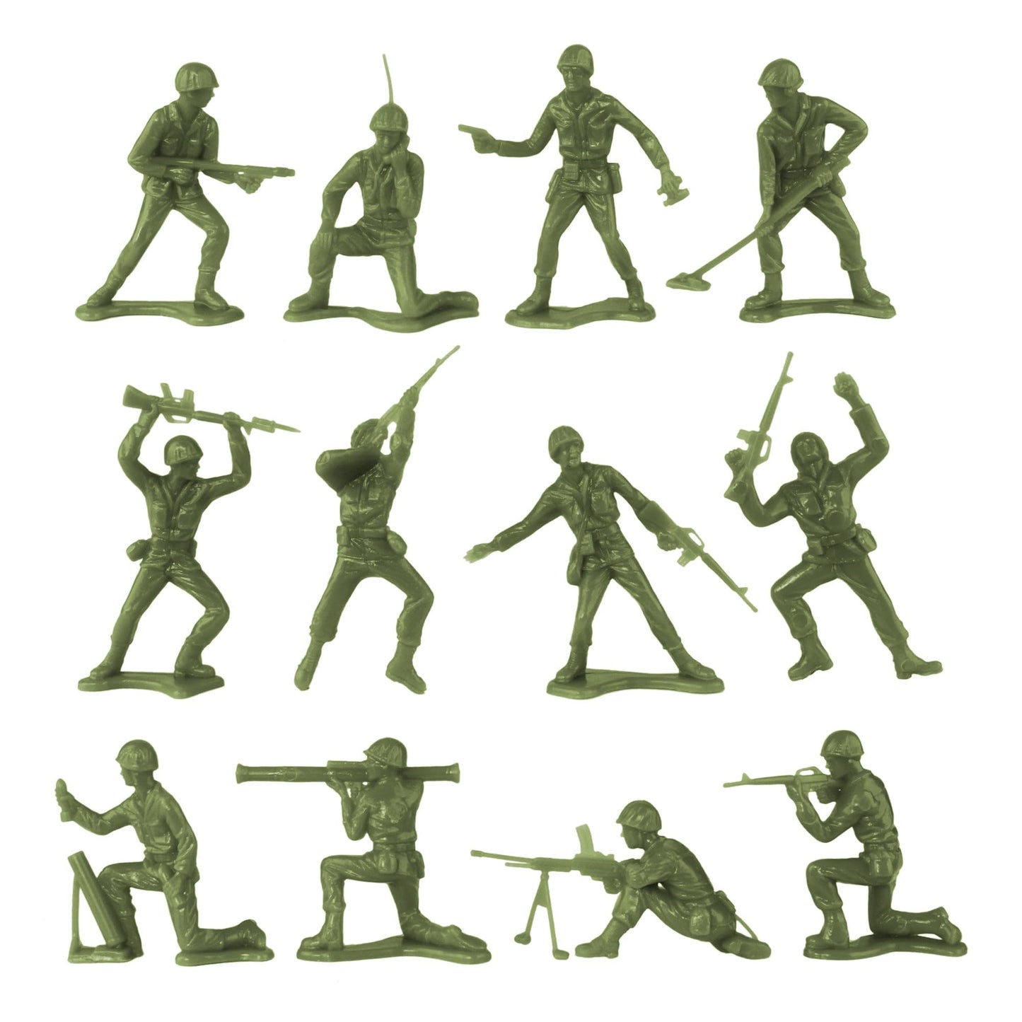 TimMee Plastic Army Men Helicopter Playset - OD Green 26pc Made in USA