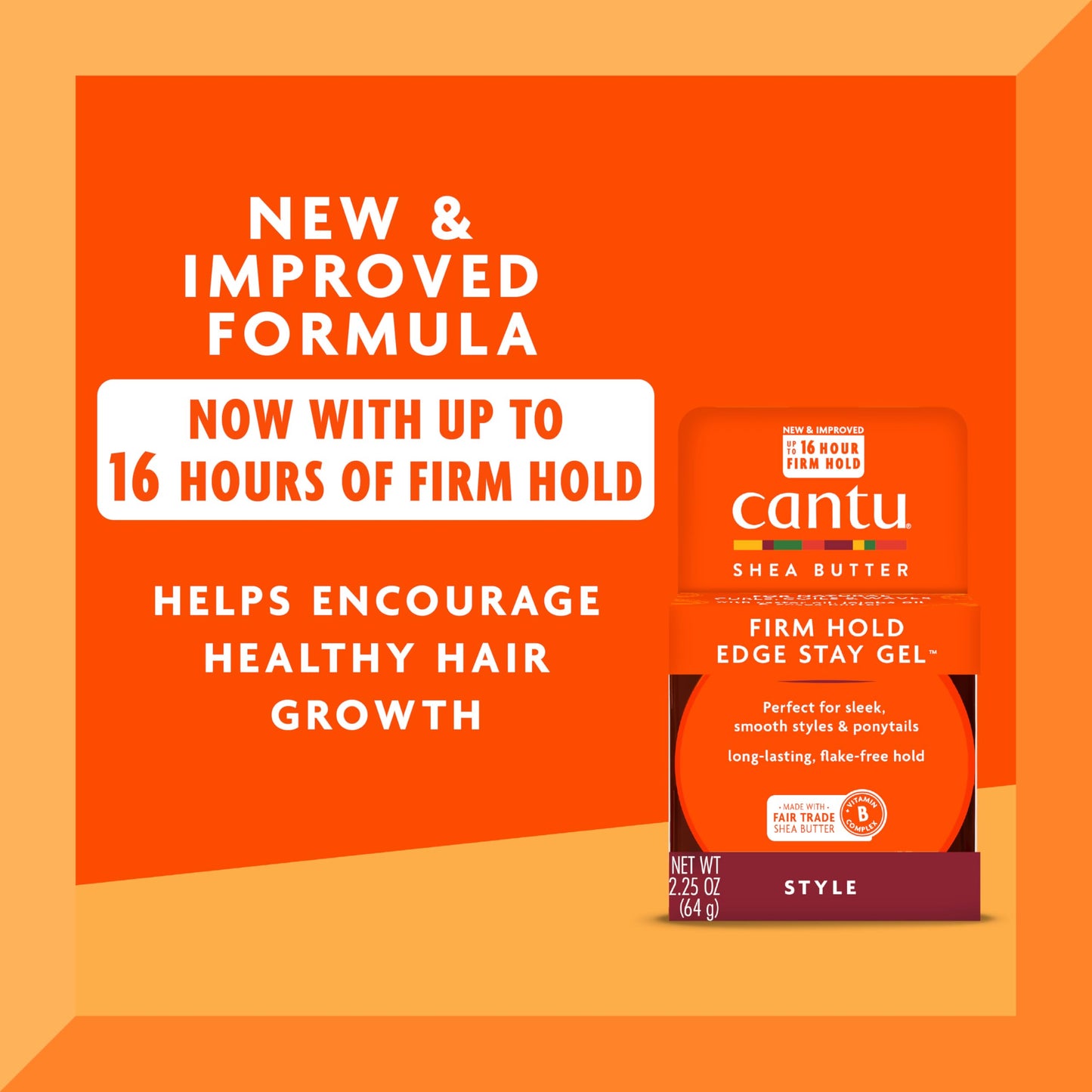 Cantu Extra Hold Edge Stay Gel with Shea Butter, 2.25 oz