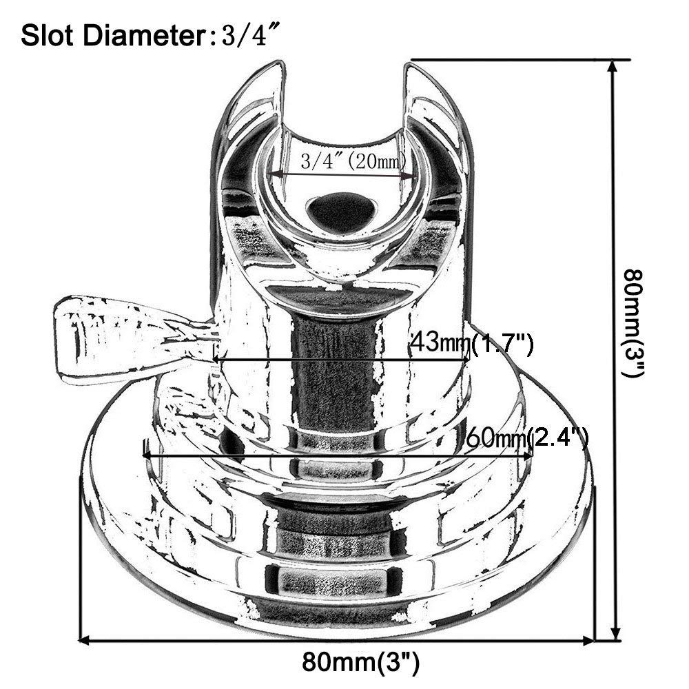BOPai Suction Shower Head Holder, Relocatable Handheld Showerhead Holder, Chrome, Suitable for Installation On Smooth Surfaces