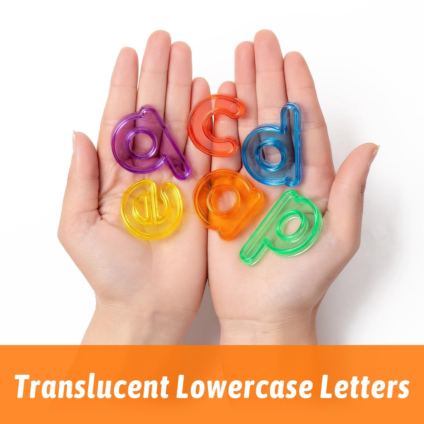 PreTrans 78 Pcs Plastic Alphabet Letters for Kids – 3 Sets of Translucent Lowercase Letters for Light Table & Box Learning Fun