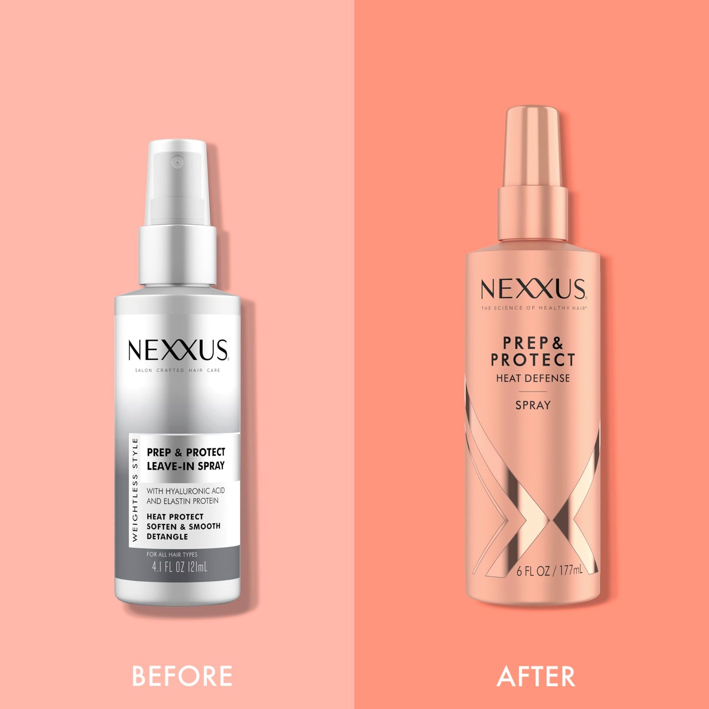 Nexxus Heat Defense Spray Prep & Protect for 450 degree heat protection, with StyleProtect Technology 6 oz