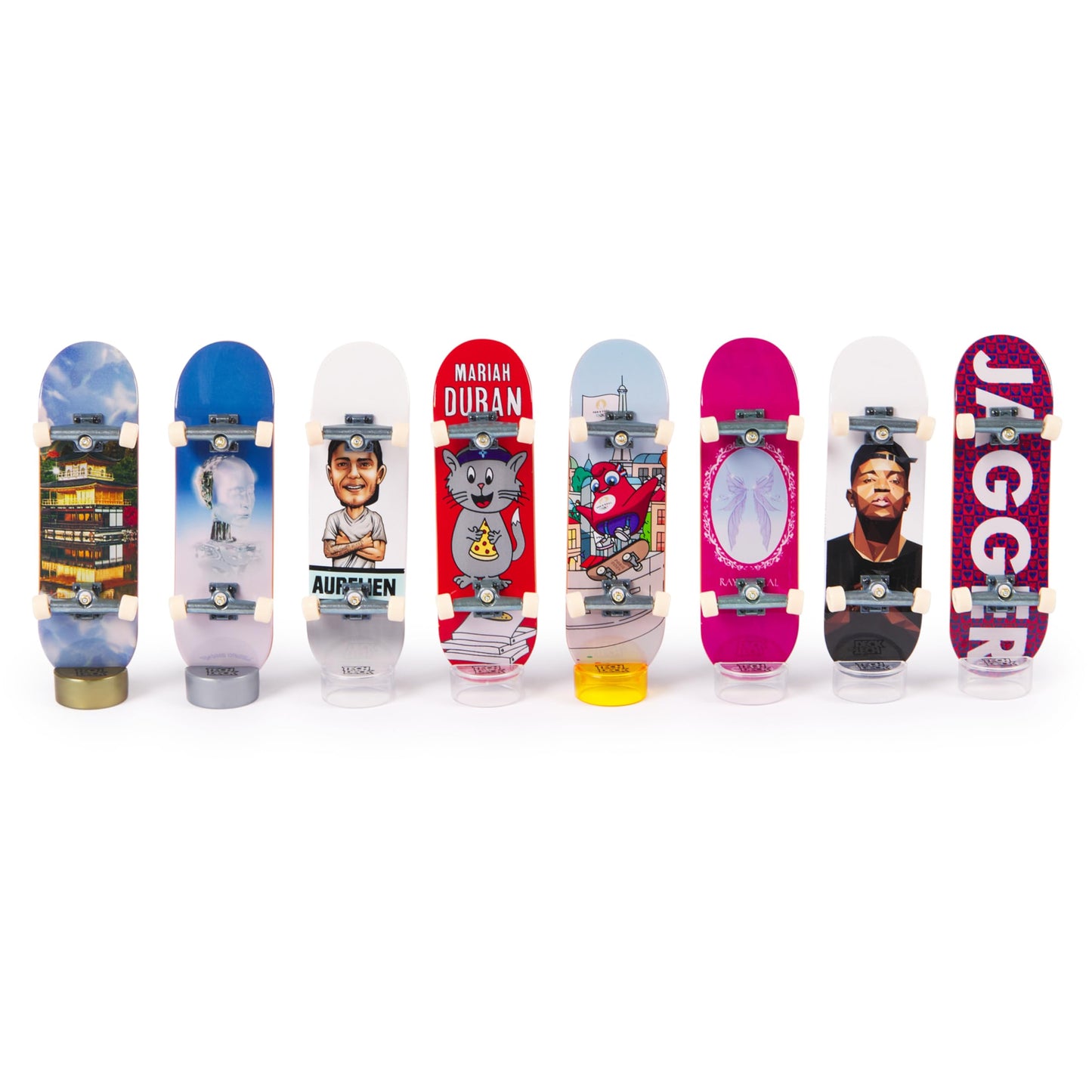 Tech Deck Competition Legends 8-Pack Fingerboards with Collectible Cards, Paris 2024 Olympics Mini Skateboards for Kids 6+