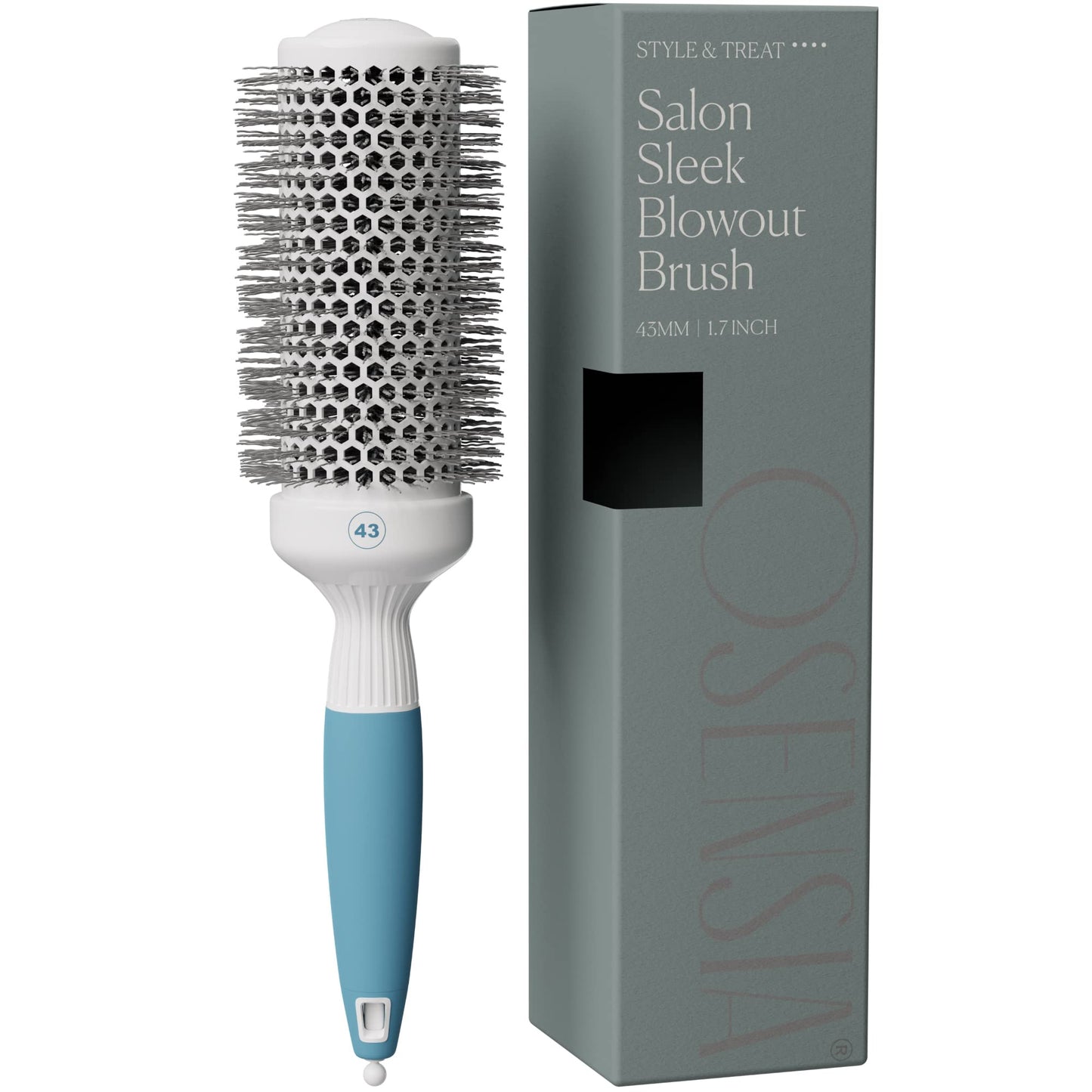 Medium Round Brushing Brush - Ceramic Hair Brush for a Smooth Salon Style Look - Professional Brushing Brush Ideal for All Hair Types - 43 mm