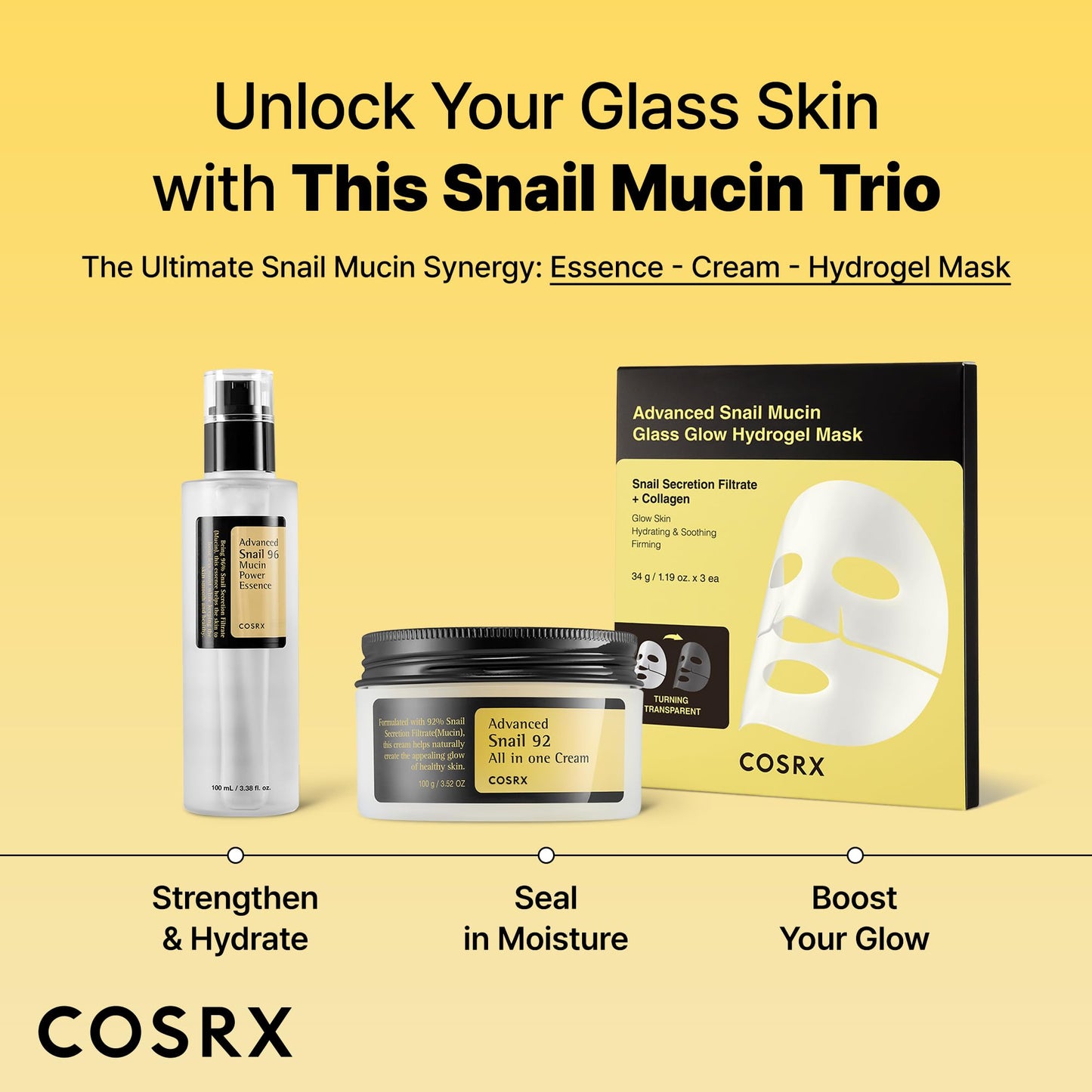 COSRX Snail Mucin 92% Face Moisturizer, 3.52 Oz, Lightweight Moisturing Cream for Soft, Glowy Skin, Korean Skin Care, Korean Moisturizer Face Cream