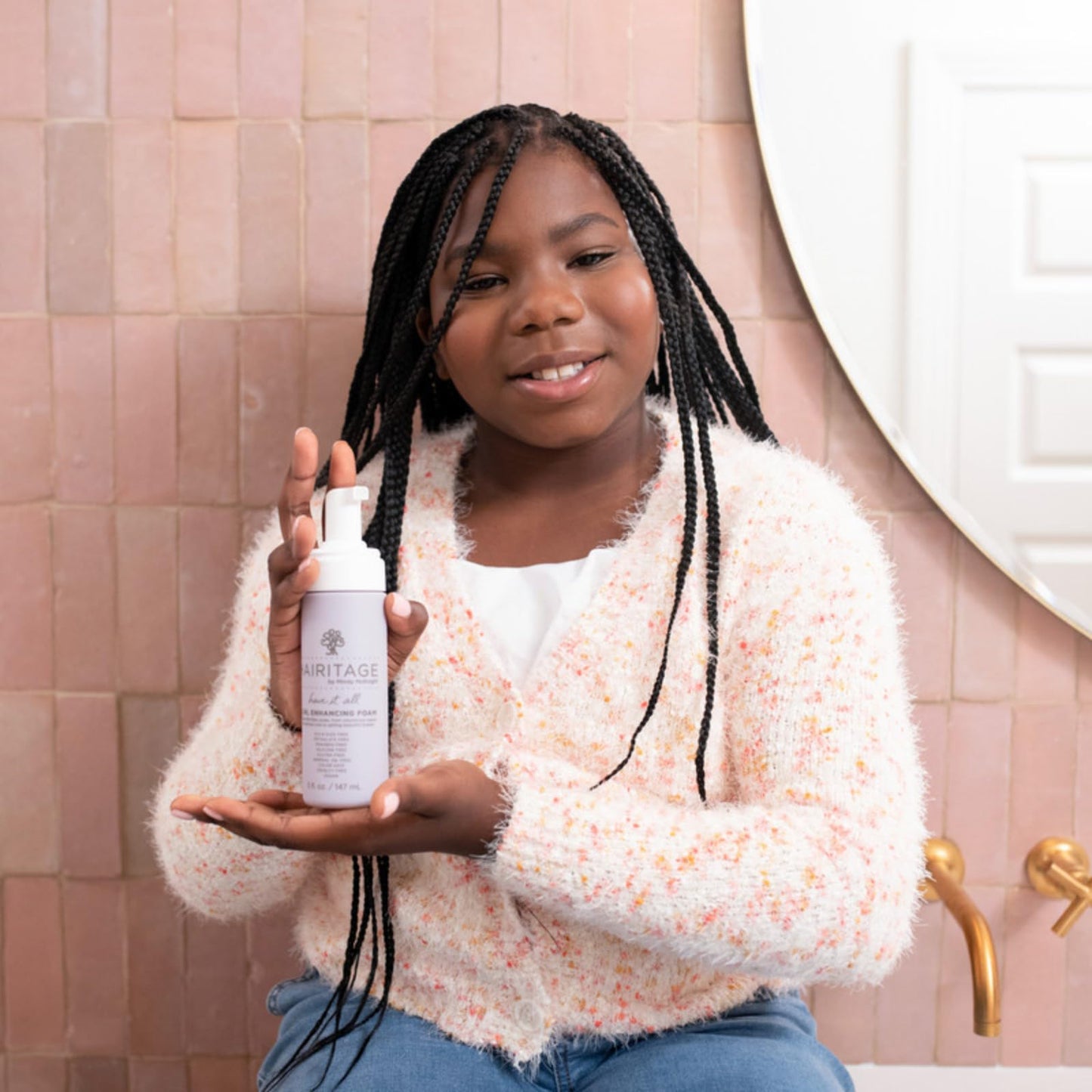 Hairitage Have It All Curl Enhancing Foam Mousse with Quinoa & Rice Protein for Frizz Control, Moisture & Bounce, Lightweight Styler, 5 oz