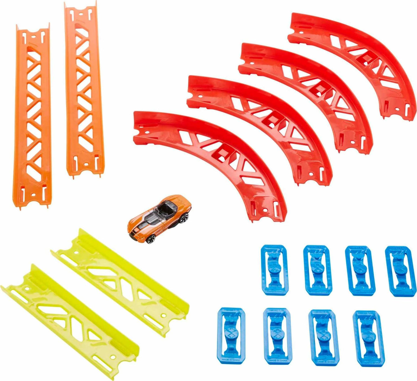 Hot Wheels Toy Car Track Set, Track Builder Unlimited Playset Premium Curve Pack, 16 Component Parts & 1:64 Scale Vehicle
