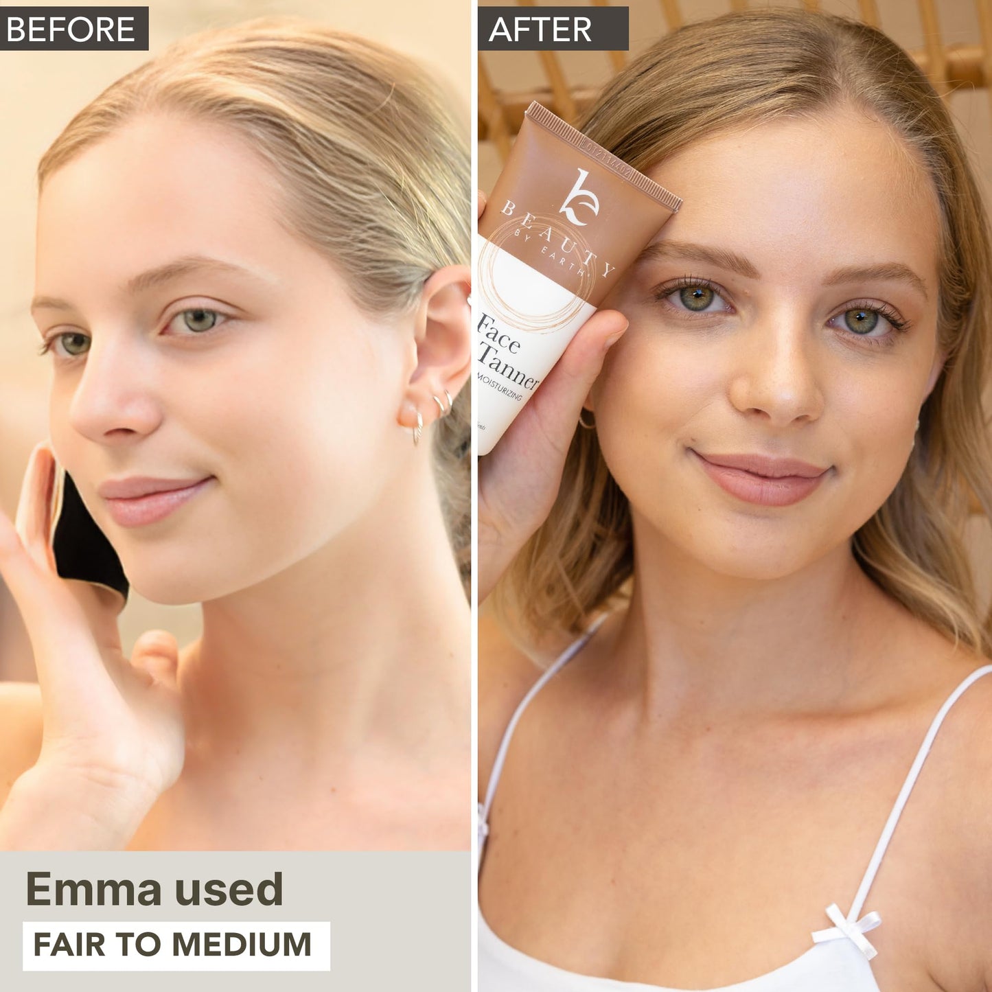 USA Made Natural & Organic Face Tanner - Non-Toxic Gradual Self-Tanning Lotion & Sunless Moisturizer for Women & Men