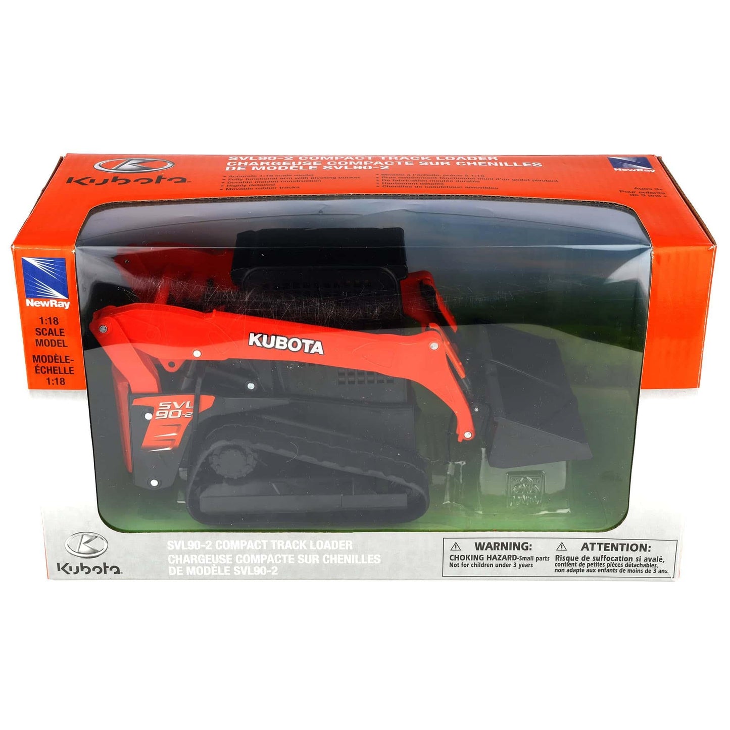 New Ray Mini Chargeuse Kubota SVL90 1/18° -33173 SS Toy, Multi-Coloured