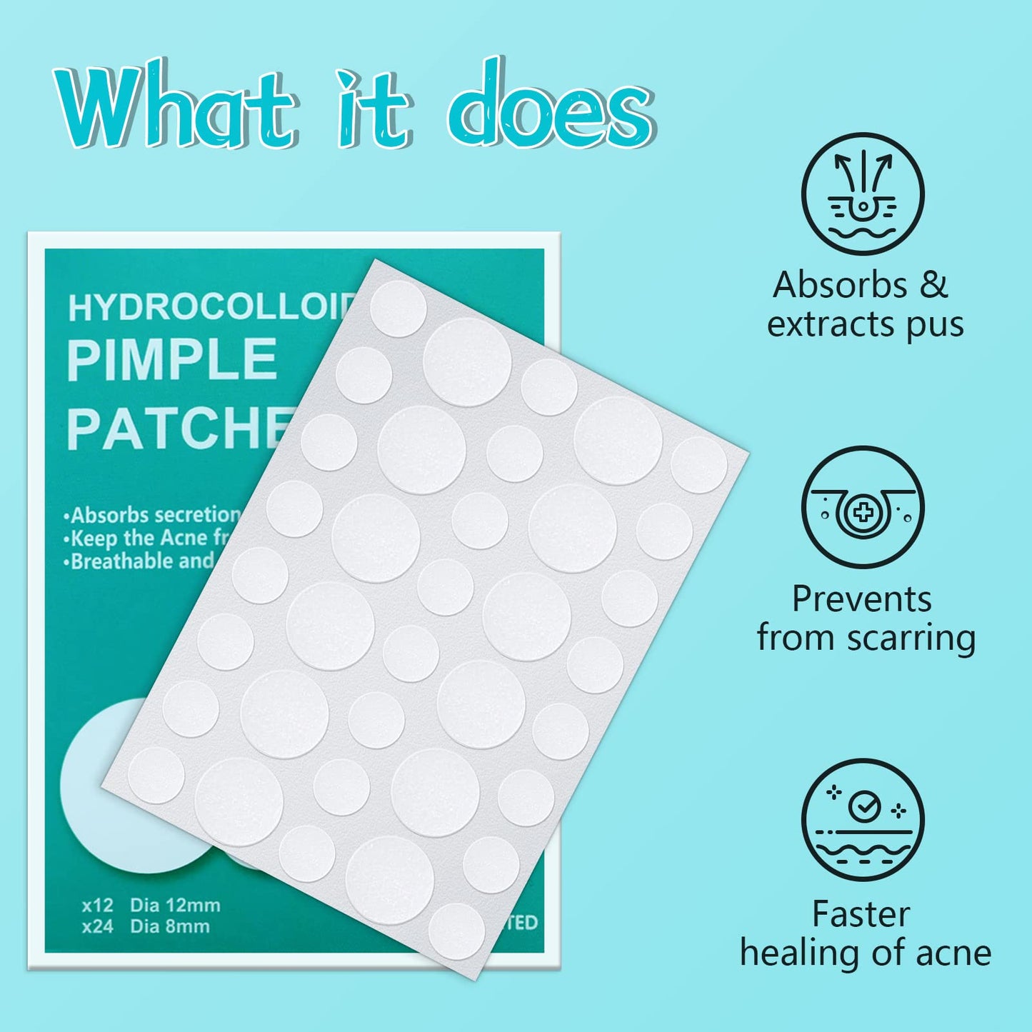 180 Hydrocolloid Pimple Patches for Face – Invisible Acne Spot & Blemish Treatment Stickers, Covers & Protects Breakouts