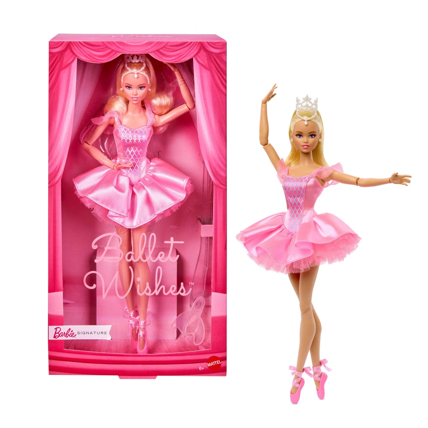 Barbie Signature Ballet Wishes Doll, Collectible Fashion Doll in Satiny, Pink Tutu with Blonde Hair and Giftable Packaging