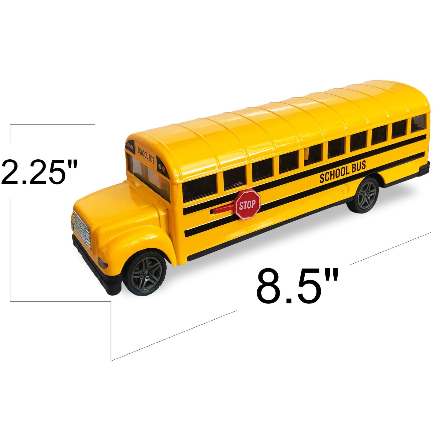 ArtCreativity 8.5" Yellow School Bus Toy – Pull Back Diecast Vehicle with Opening Doors & Rubber Tires – Durable Gift for Boys & Girls
