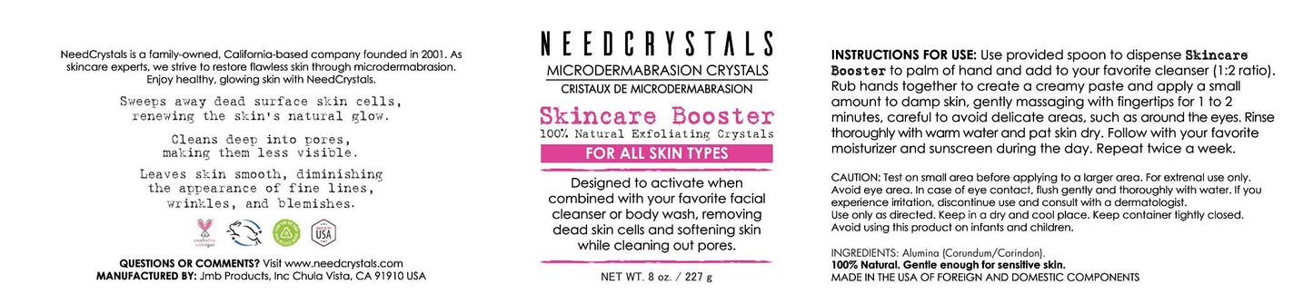 NeedCrystals Microdermabrasion Facial Scrub, Natural Exfoliator for Dull, Dry Skin – Reduces Scars, Blackheads, Wrinkles & Pores, 8 oz