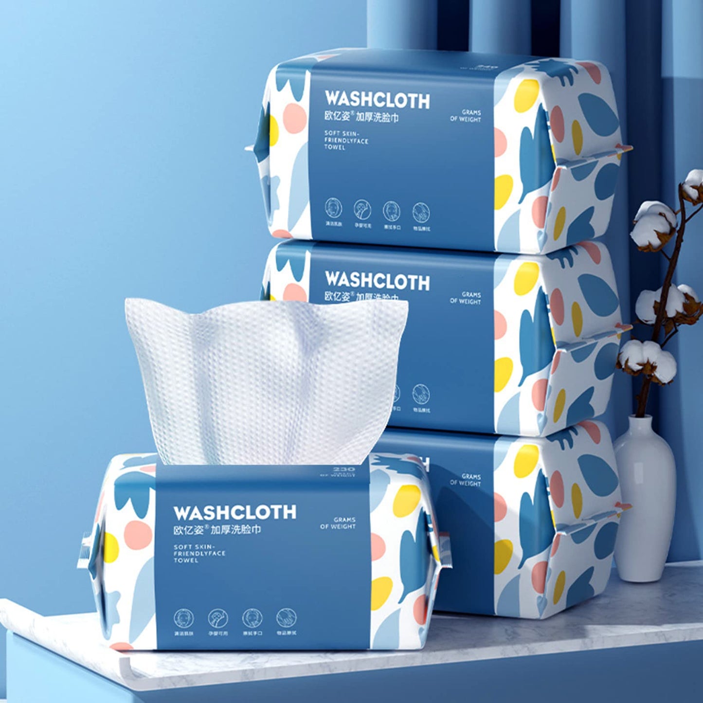 100-Count Disposable Face Towels – Ultra Soft, Lint-Free Cotton Wipes for Skincare, Makeup Removal, and Facial Cleansing, Multi-Purpose