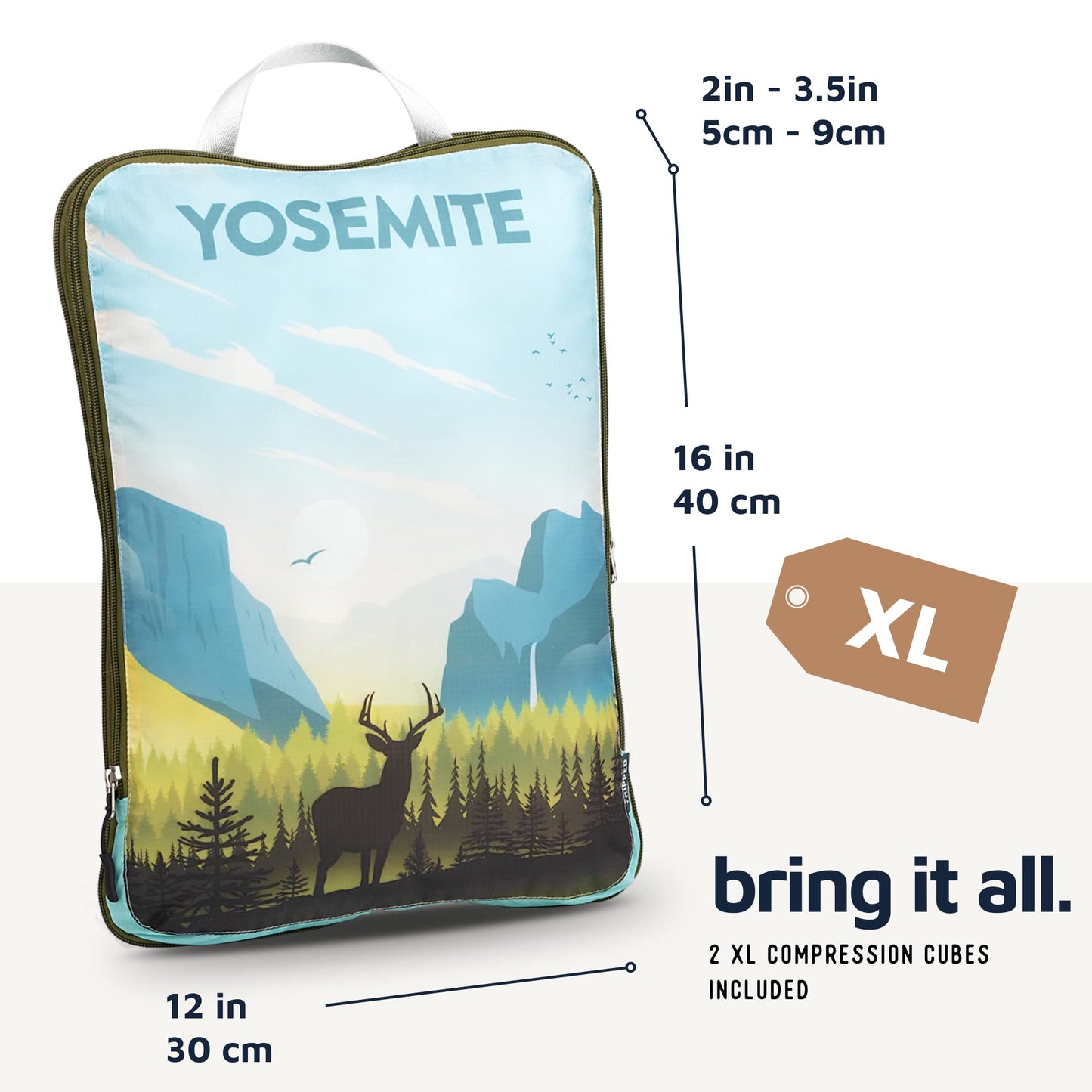 Large Compression Packing Cubes for Travel-Packing Cube Luggage Organizers 7 Piece Set for Checked Luggage-Ultralight, Expandable/Compression Bags by TRIPPED Travel Gear (National Parks)