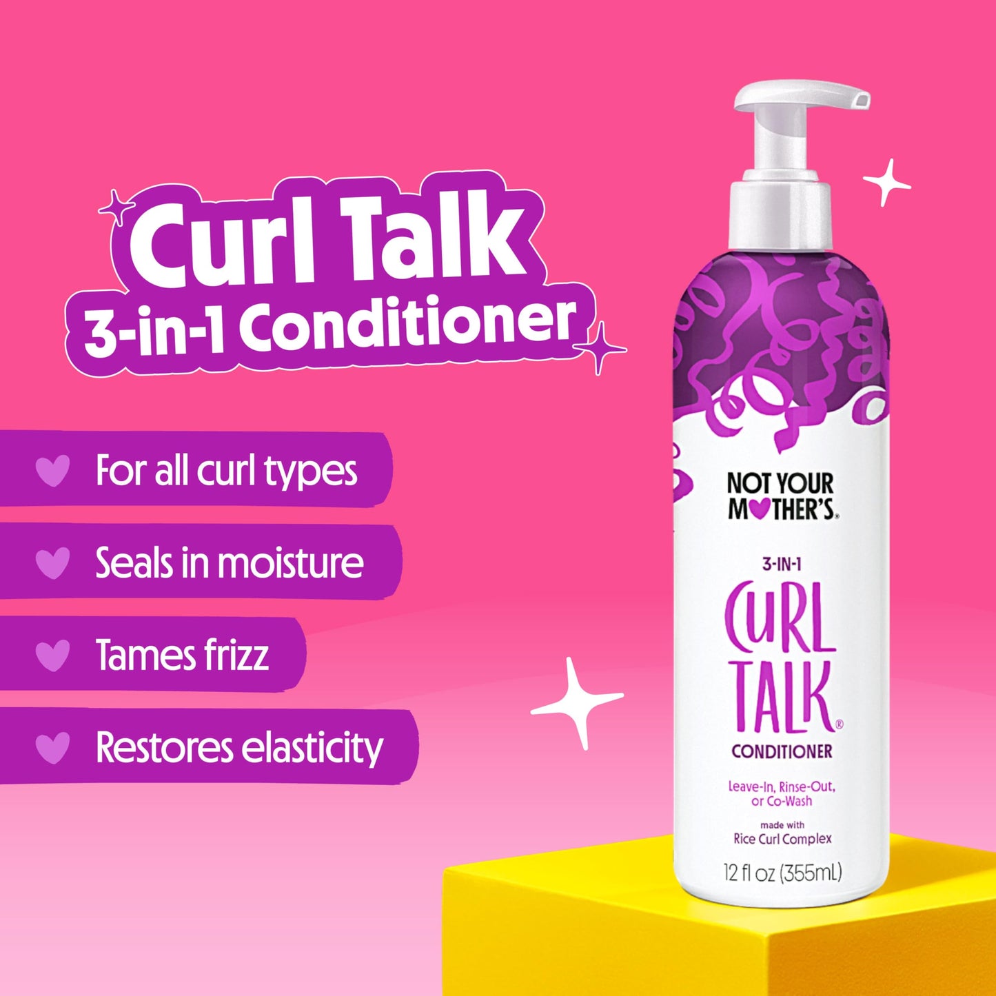 Not Your Mother's Curl Talk Shampoo & Conditioner Set – 12 fl oz Each – Hydrating Duo for All Curl Types, Cleanses, Moisturizes & Fights Frizz