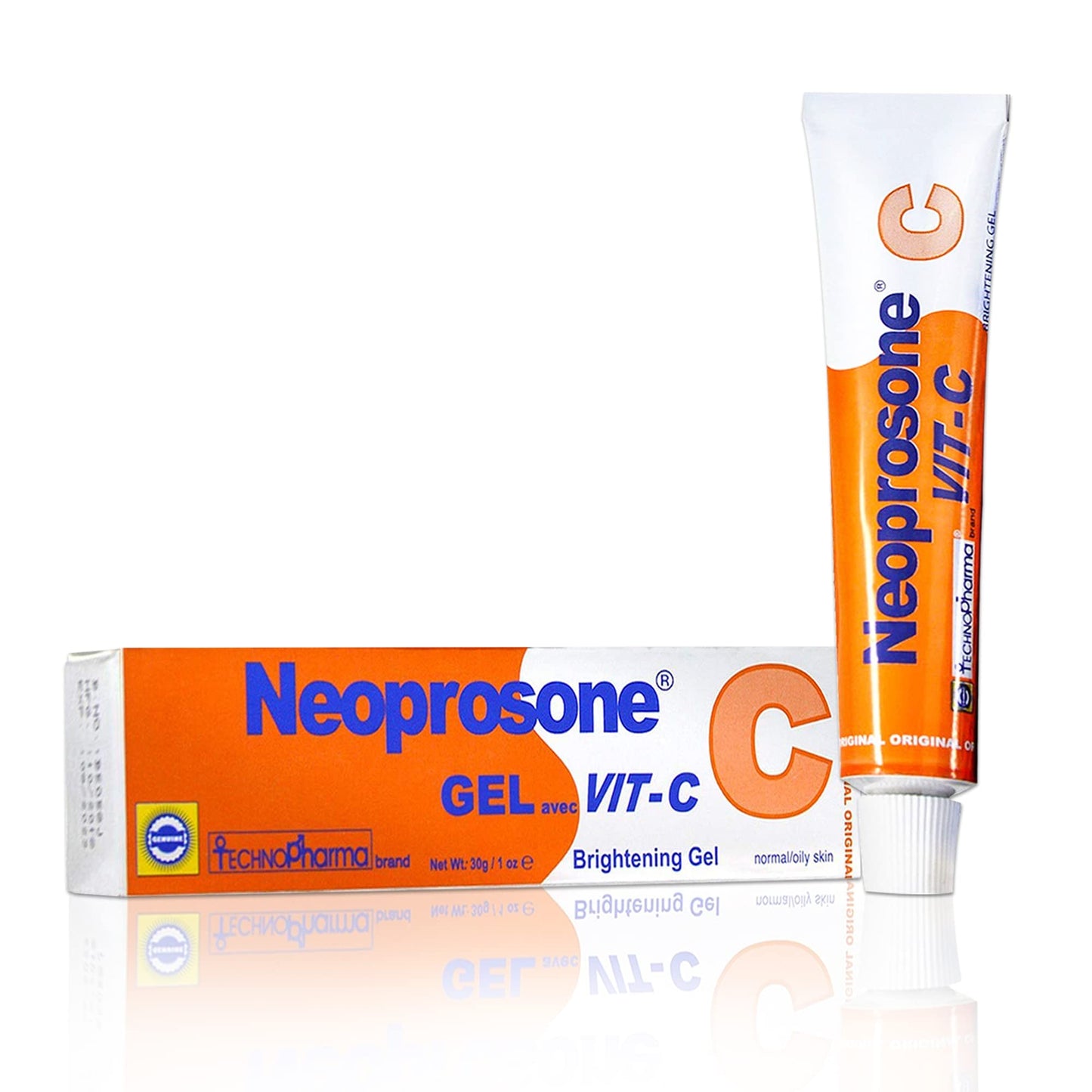 Neoprosone, Vitamin C Gel - 1 Fl oz / 30 ml - Brightening Gel Cream for Neck, Face, Body, Armpit, Hands - For Women and Men, with Alpha Arbutin