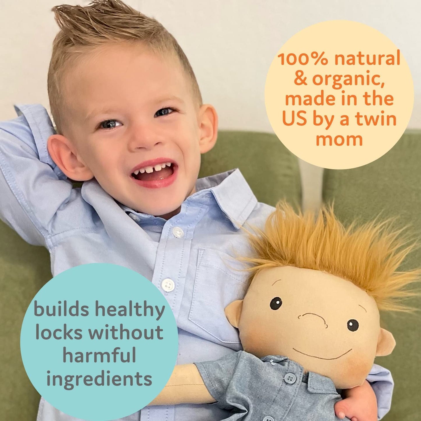 T is for Tame Hair Taming Gel for Kids – Natural Baby Hair Styling Gel for Boys & Girls – Controls Frizz & Flyaways, Flexible Hold, 2.7 fl oz, 1 Pack