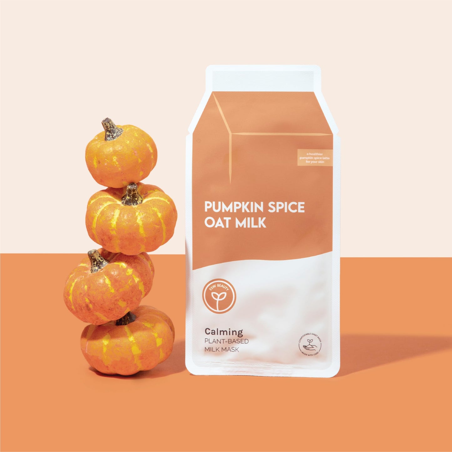 ESW Beauty Pumpkin Spice Oat Milk Face Mask – Calming Plant-Based Skincare for Dry, Sensitive Skin, Soothes & Fights Breakouts