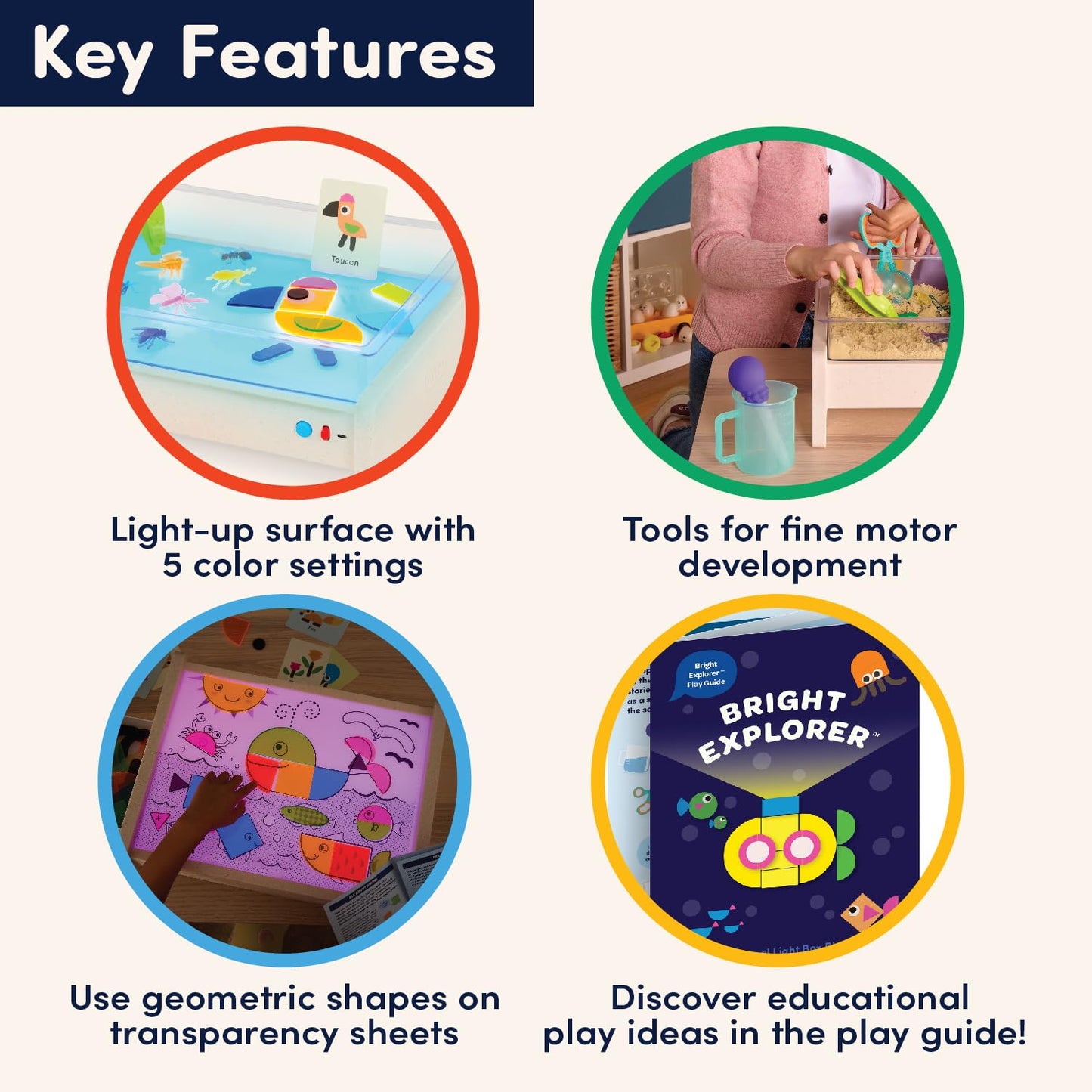 Battat Education Tracing Light Box for Kids – Sensory Light-Up Board with Double-Sided Tracing Cards – Educational Toy for Toddlers