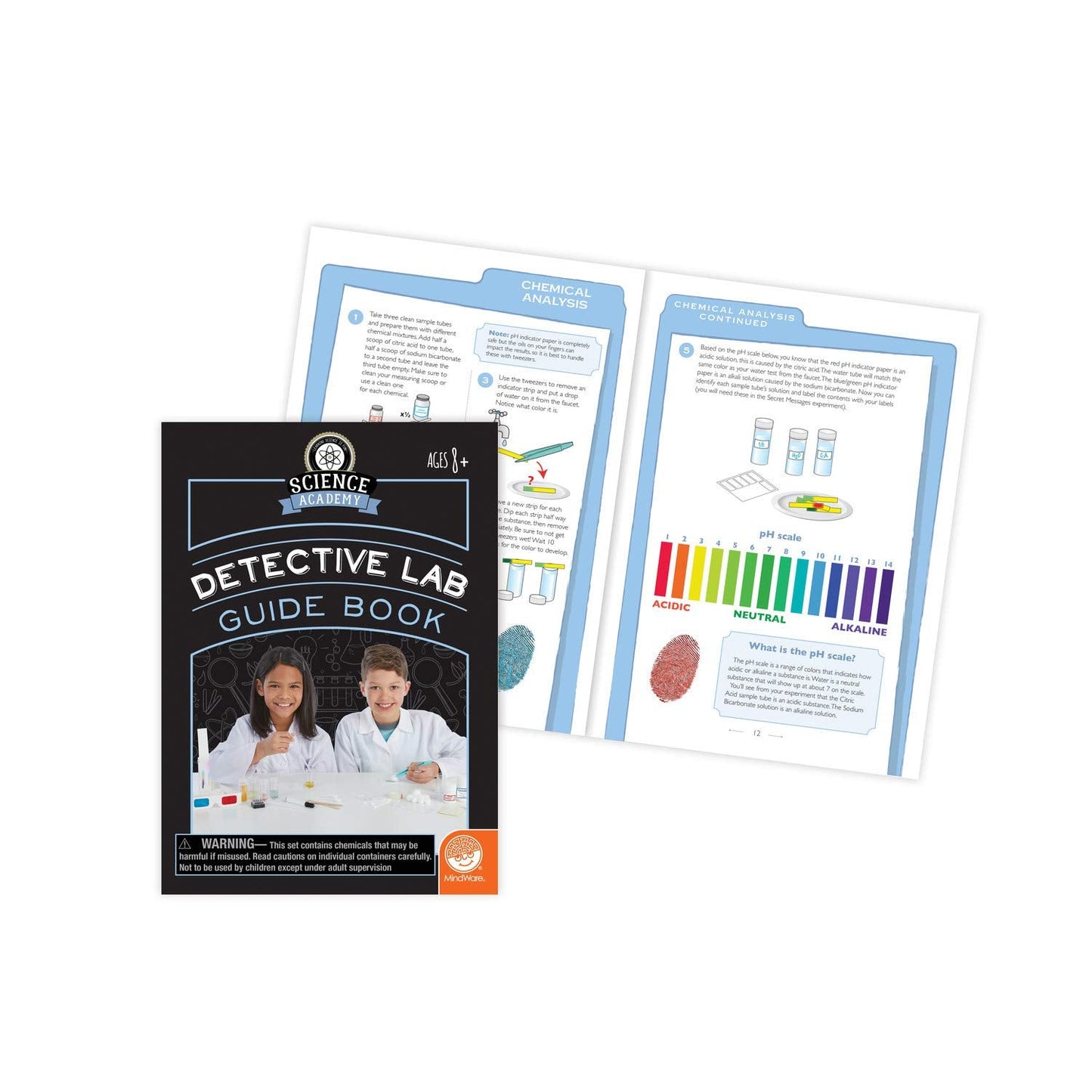 MindWare Science Academy Detective Lab Kit for Kids Ages 8-12 – Forensic Science & Crime Scene Investigation Kit with 7 Hands-On Activities