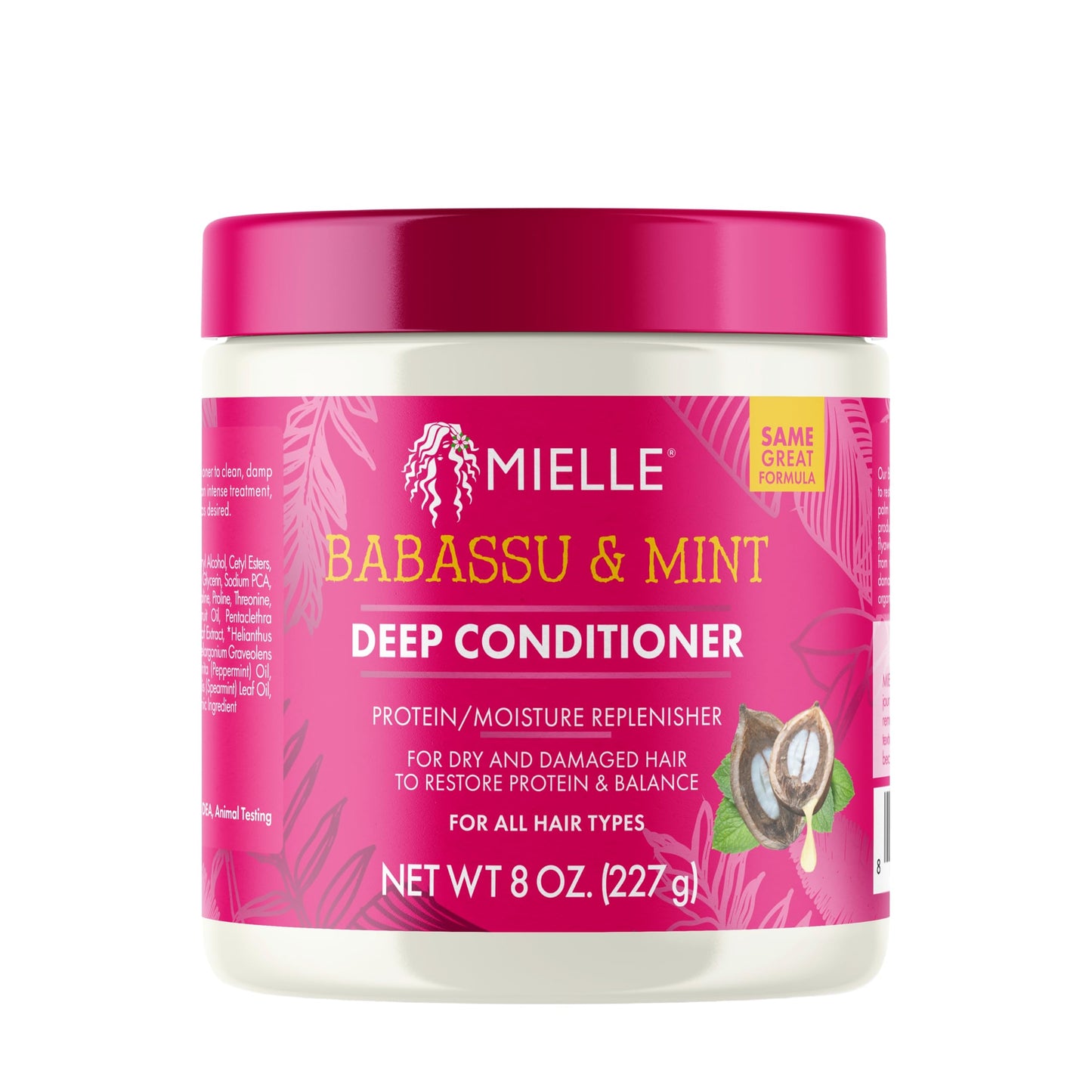 Mielle Organics Babassu & Mint Deep Conditioner 8oz | Protein & Moisture Treatment for Dry, Damaged, Frizzy Hair | Hydrating & Repairing Care
