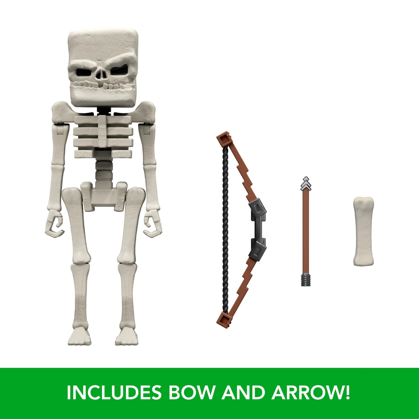 Mattel Minecraft Action Figure & Accessories Set, 4-inch Skeleton Posable Character Collectible Inspired by A Minecraft Movie