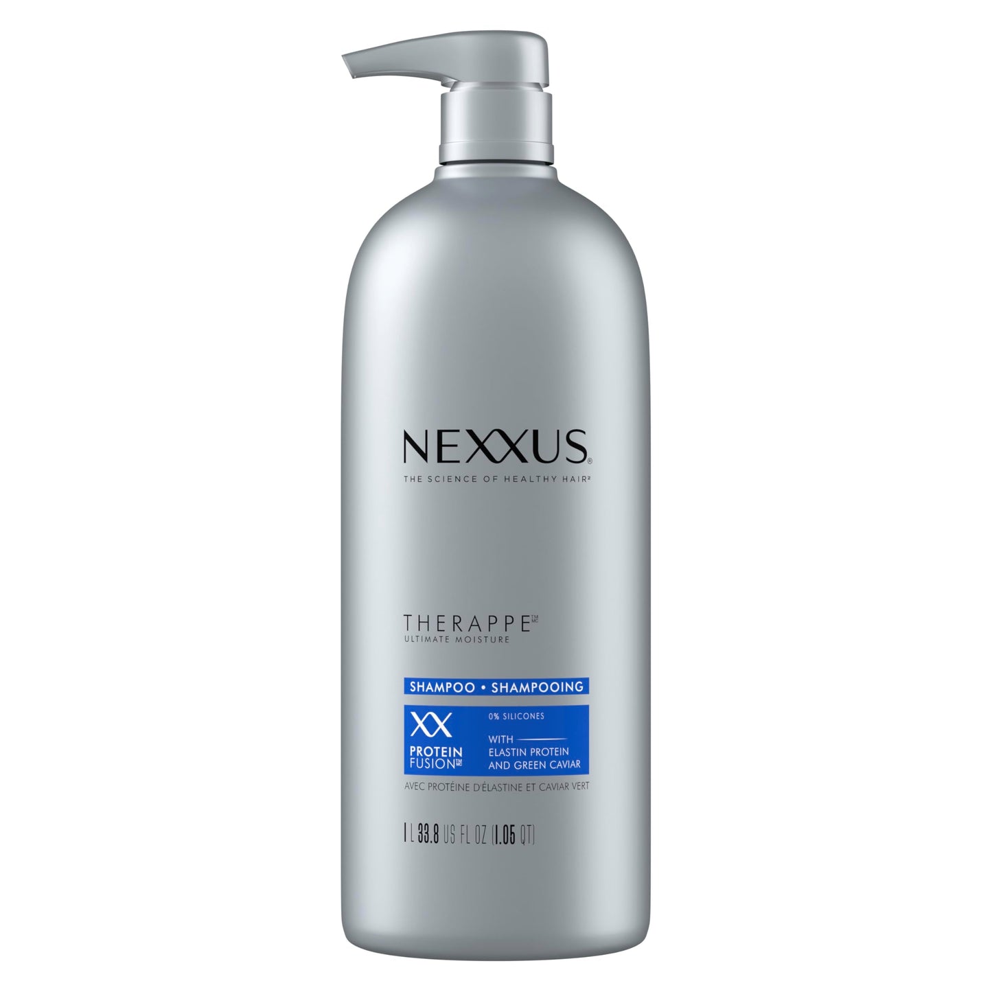 Nexxus Therappe Ultimate Moisture Shampoo for Dry Hair 33.8 oz | Silicone-Free Hydrating Formula with ProteinFusion, Elastin & Green Caviar