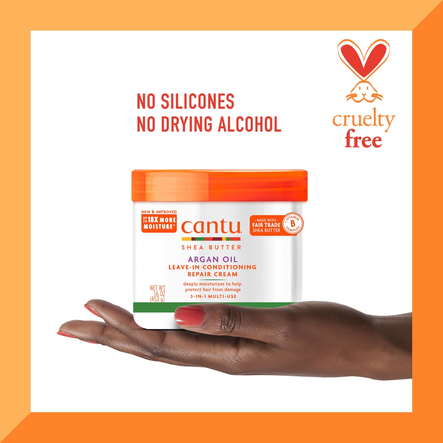 Cantu Leave-In Conditioning Repair Cream with Argan Oil, 16 oz