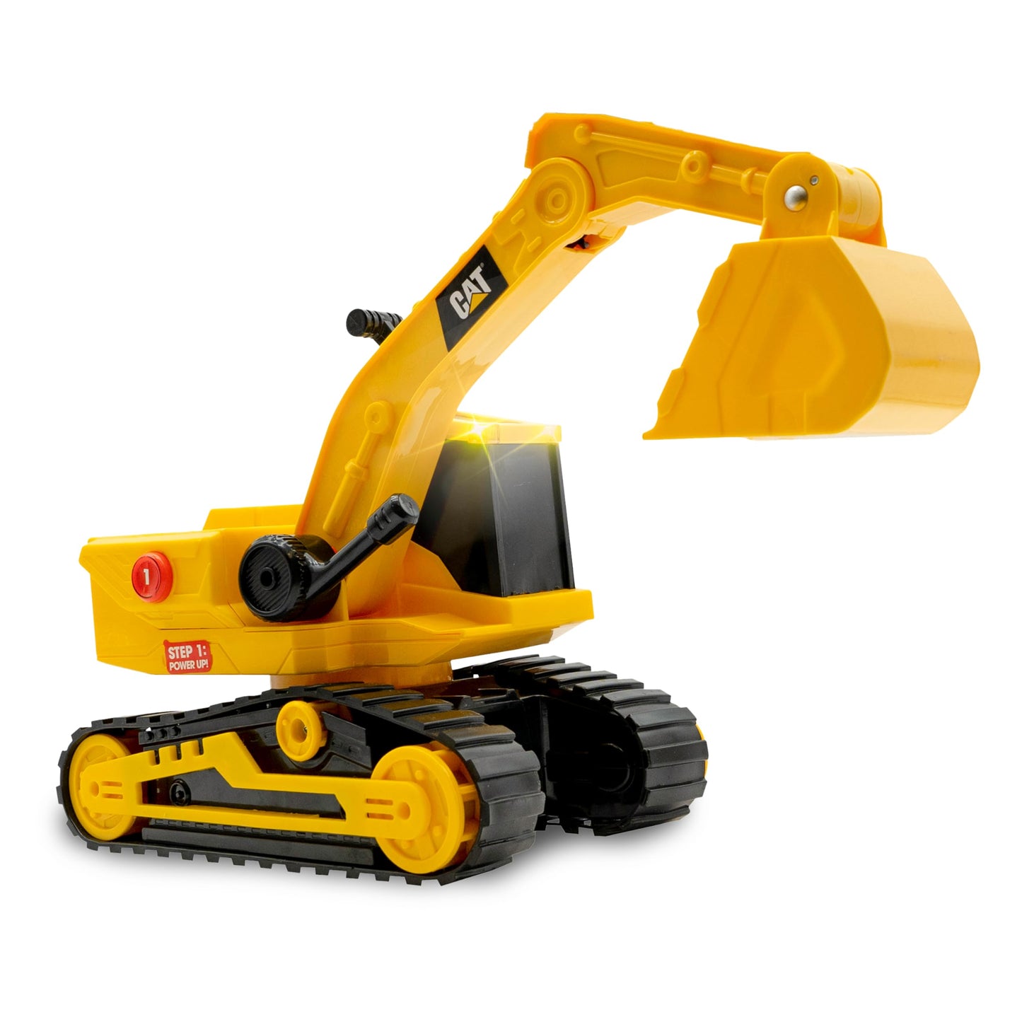 CAT Construction Toys Power Haulers Excavator – Yellow Construction Vehicle with Motion Drive, Lights & Sounds for Kids 3+